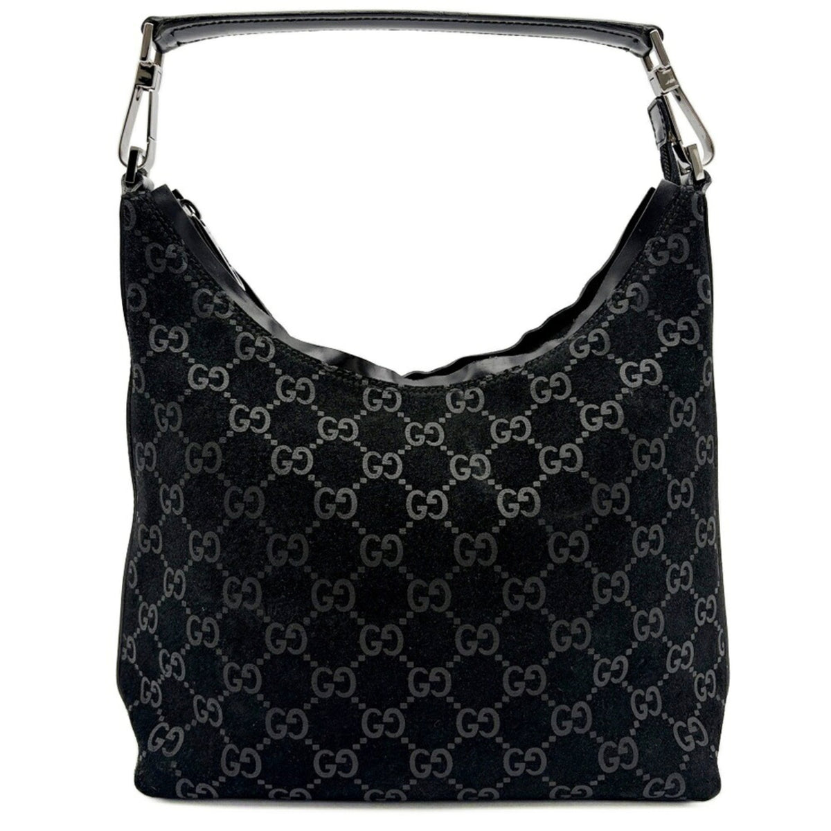 Gucci Black Suede Leather Shoulder Bag (Pre-Owned)