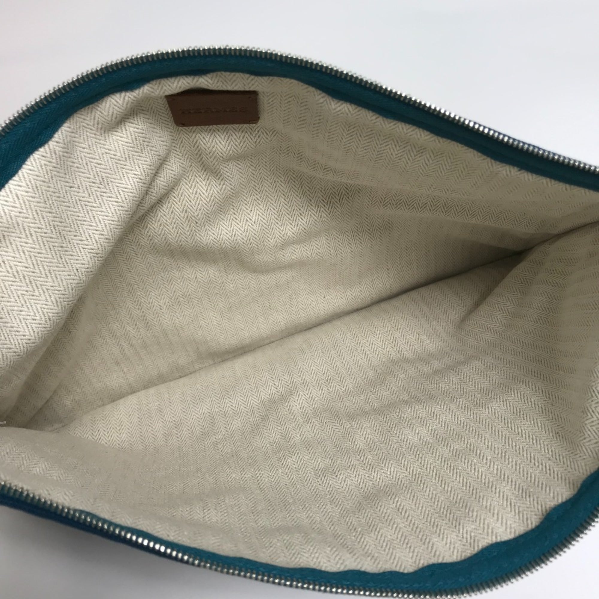 Hermes Blue Canvas Pouch (Pre-Owned)