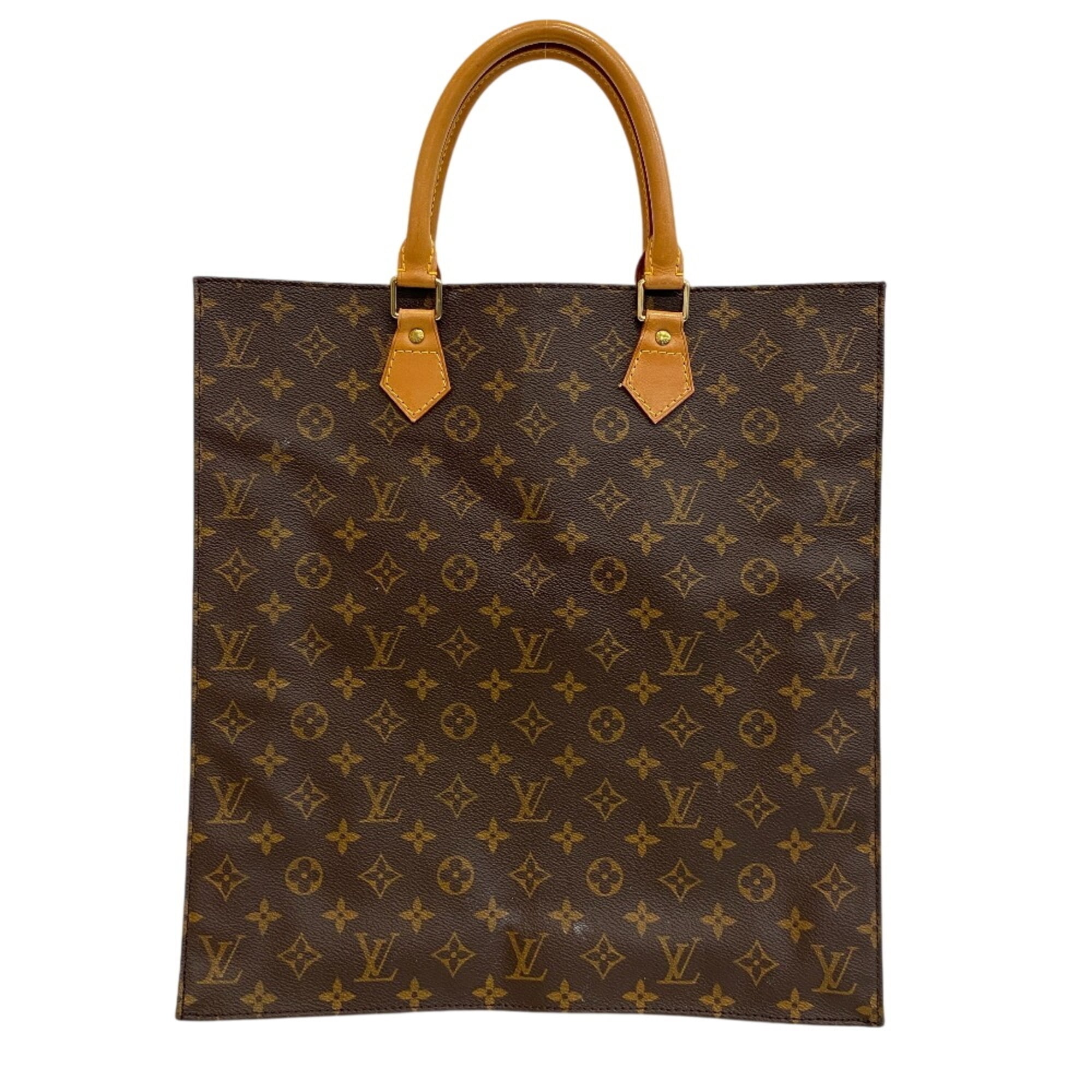 Louis Vuitton Brown Monogram Leather Handbag Tote Bag (Pre-Owned)