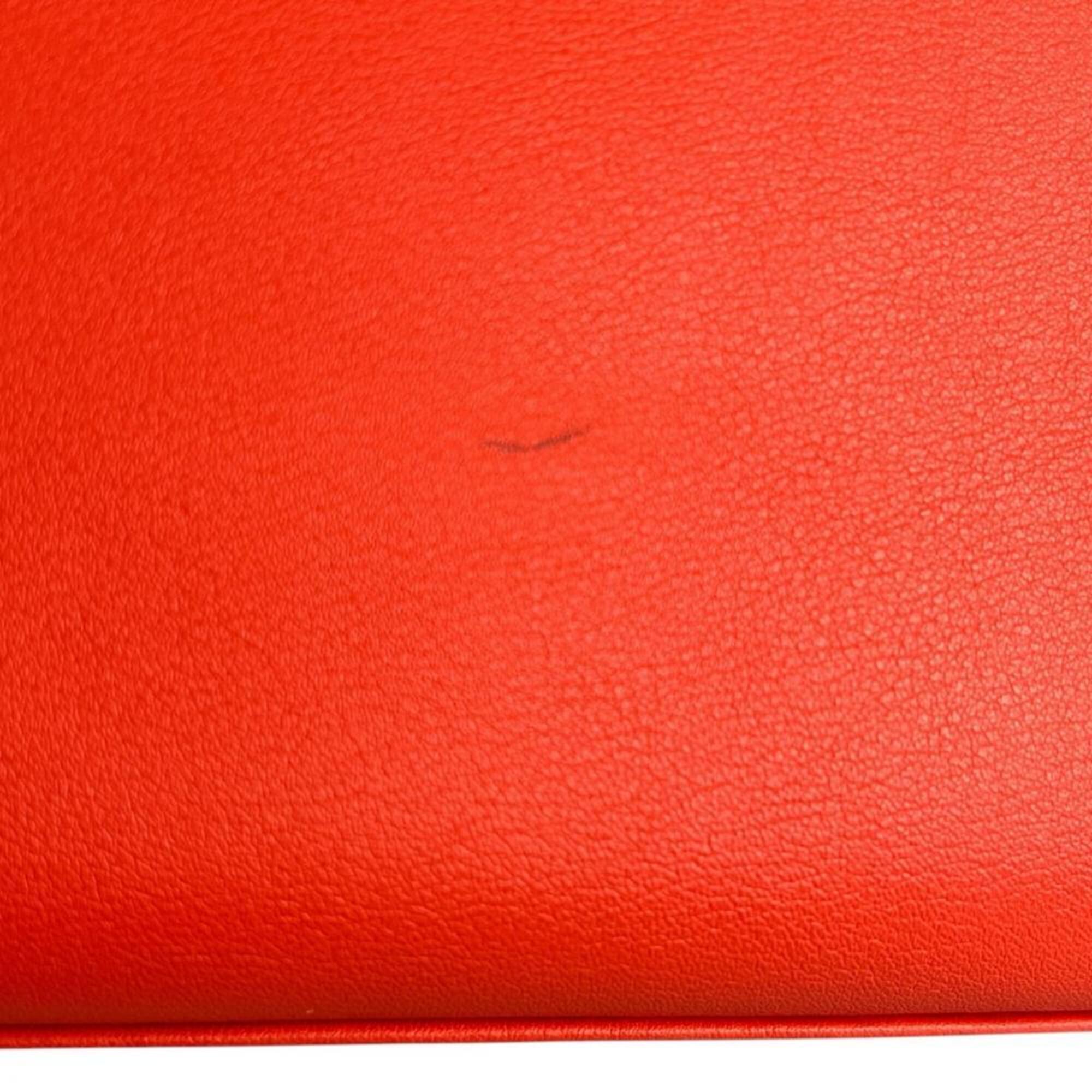 Hermes Red Color Swift Leather Clutch Bag Handbag (Pre-Owned)