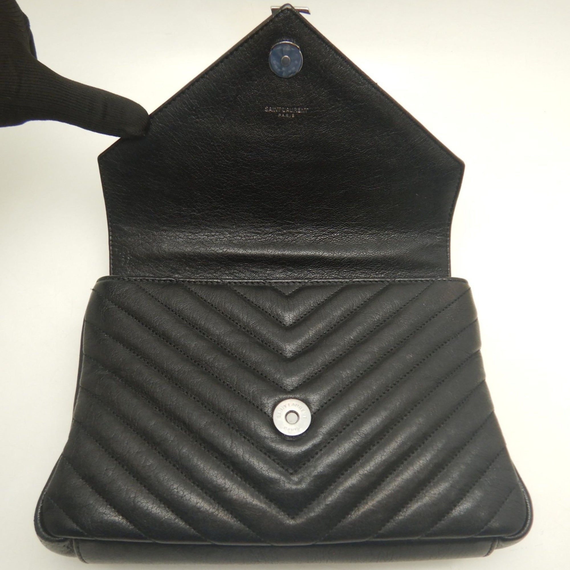 Yves Saint Laurent Black Leather Handbag School Bag (Pre-Owned)