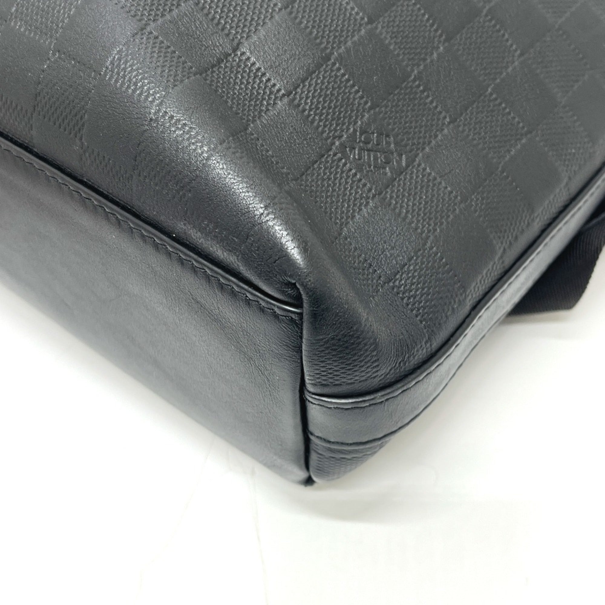 Louis Vuitton Black Gray Onyx Damier Infini Leather Messenger Bag Shoulder Bag (Pre-Owned)