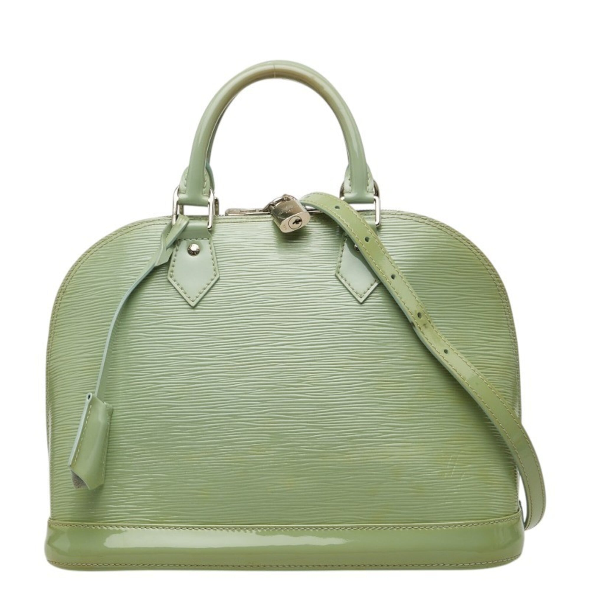 Louis Vuitton Green Patent Leather Handbag Shoulder Bag (Pre-Owned)