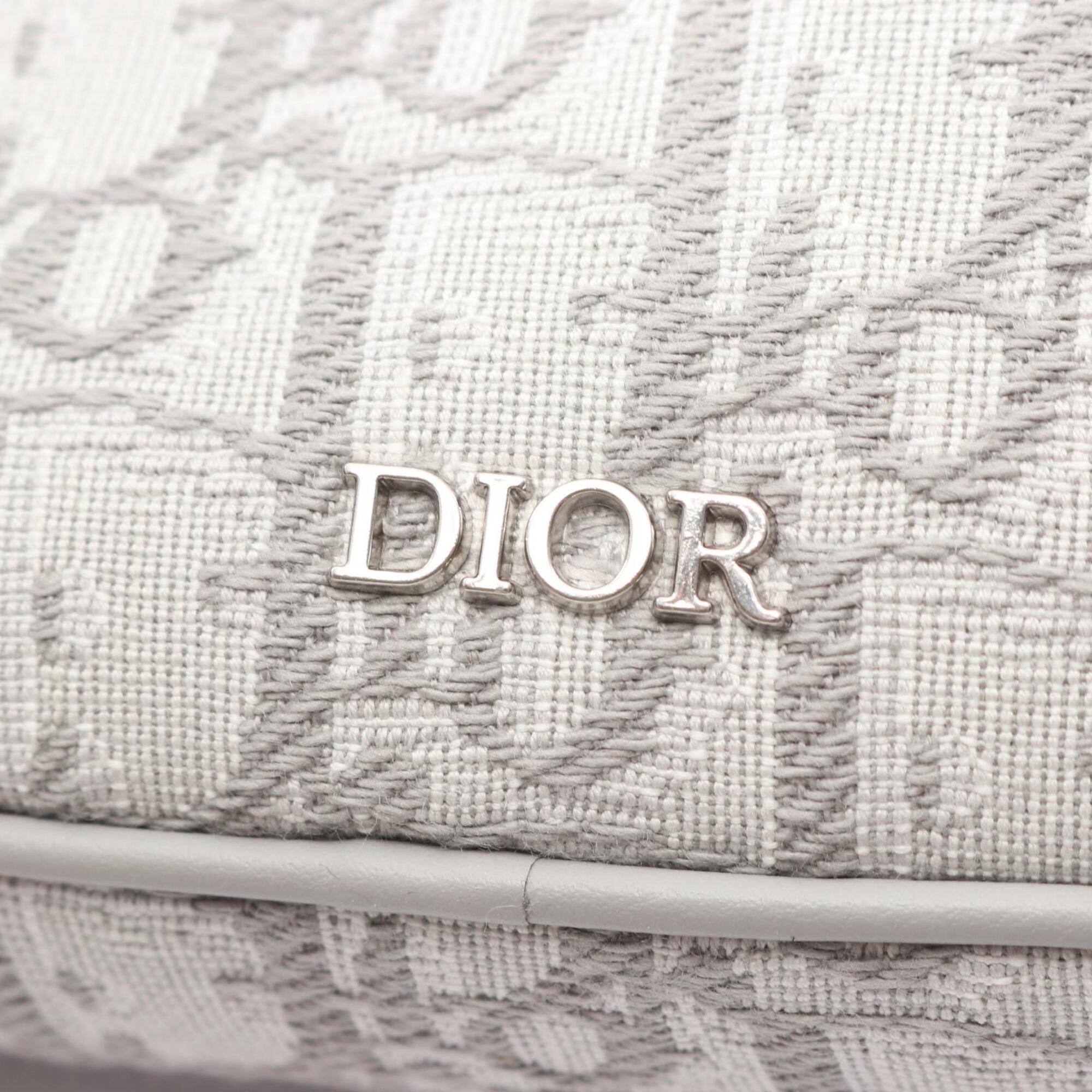 Christian Dior Gray Canvas Handbag Pouch Shoulder Bag (Pre-Owned)