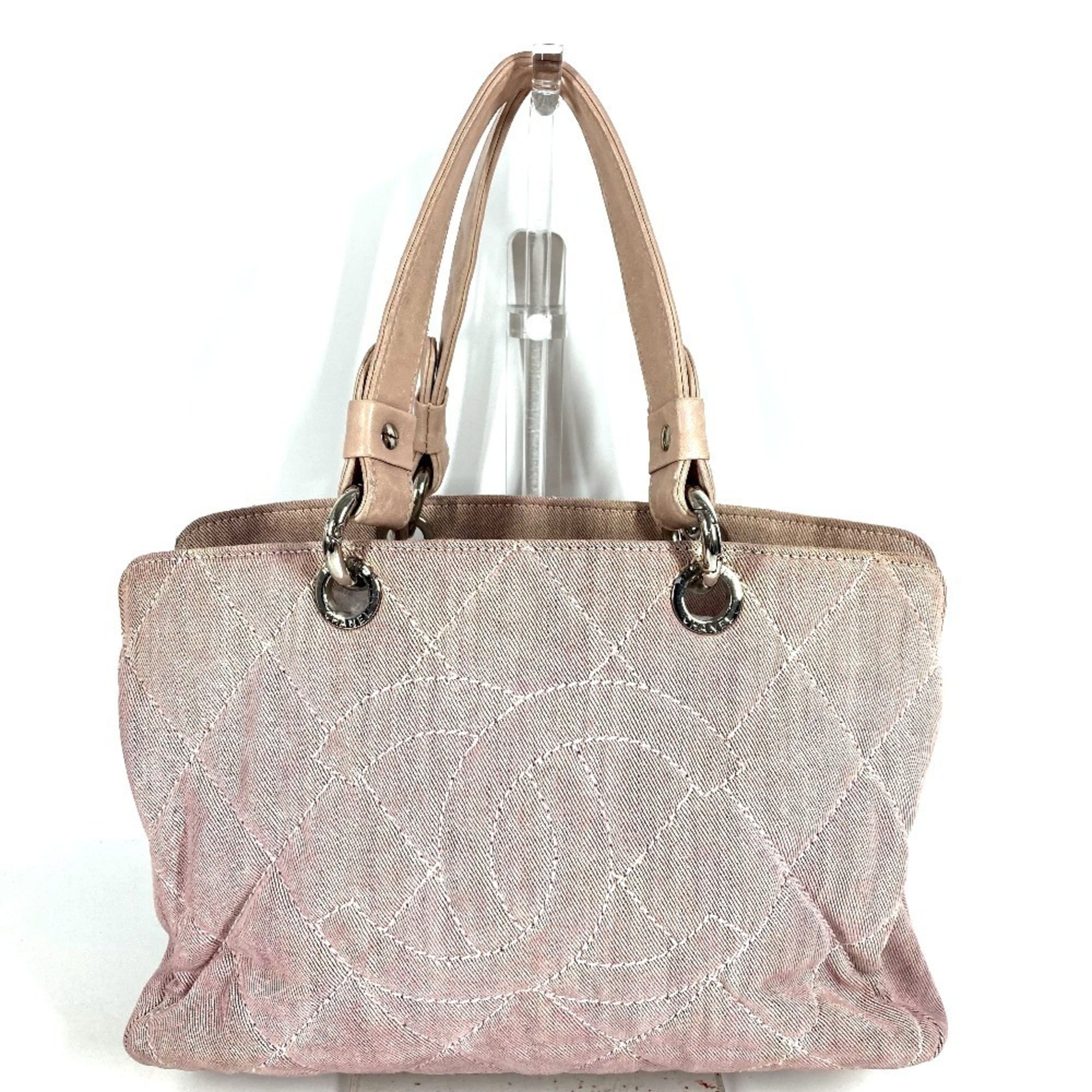 Chanel Pink Cotton Handbag Shoulder Bag (Pre-Owned)