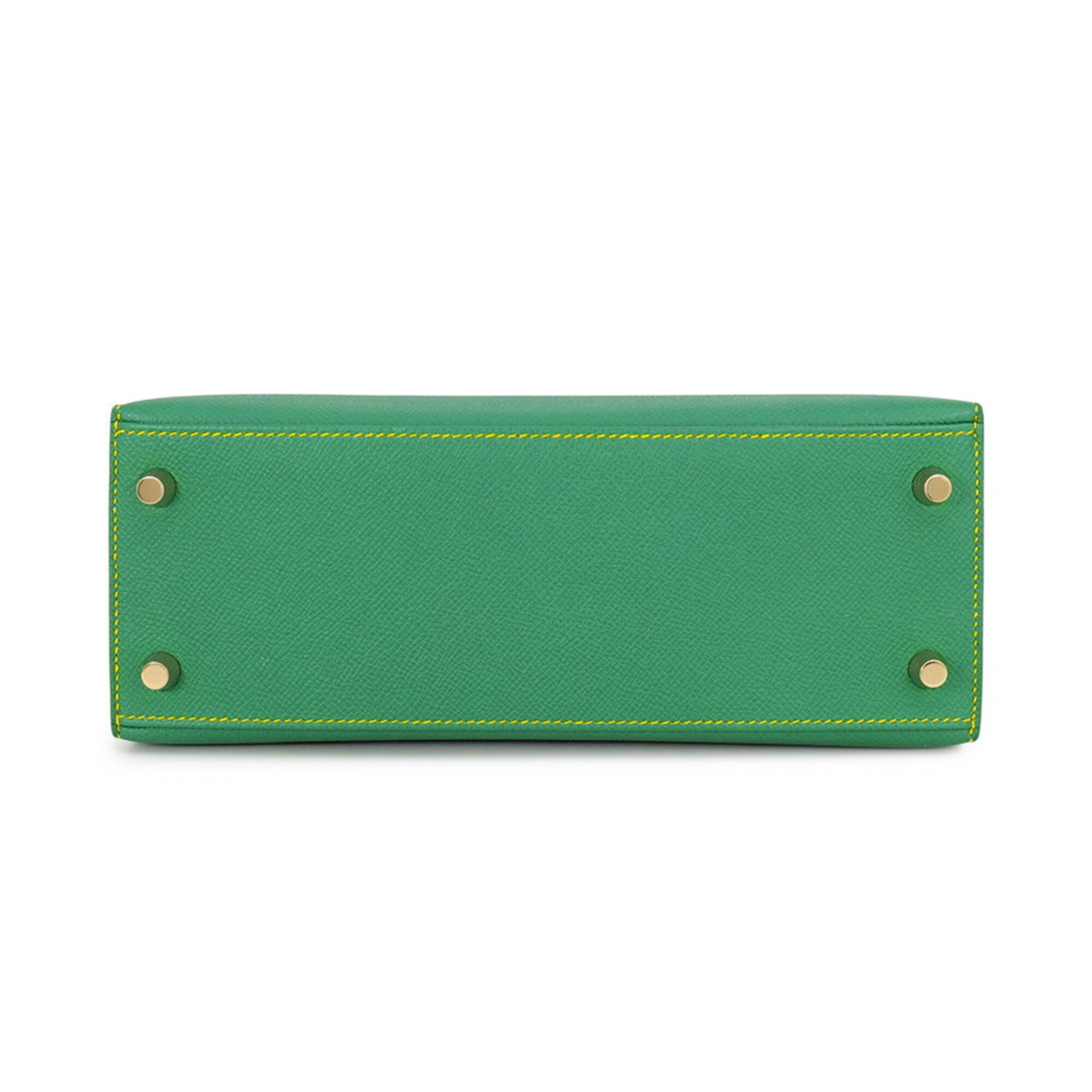 Hermes Green Yellow Epsom Leather Handbag (Pre-Owned)