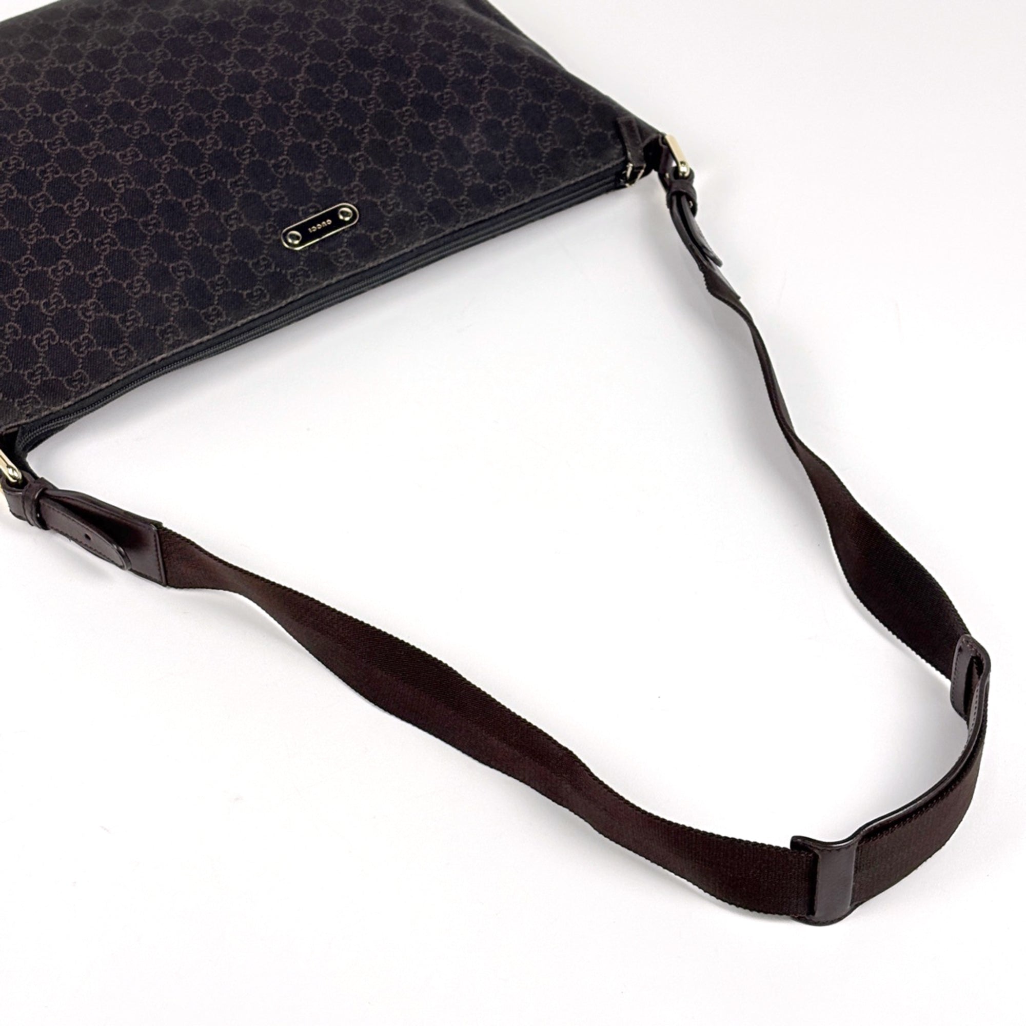 Gucci Gg Canvas Brown Gg Canvas Leather Shoulder Bag (Pre-Owned)