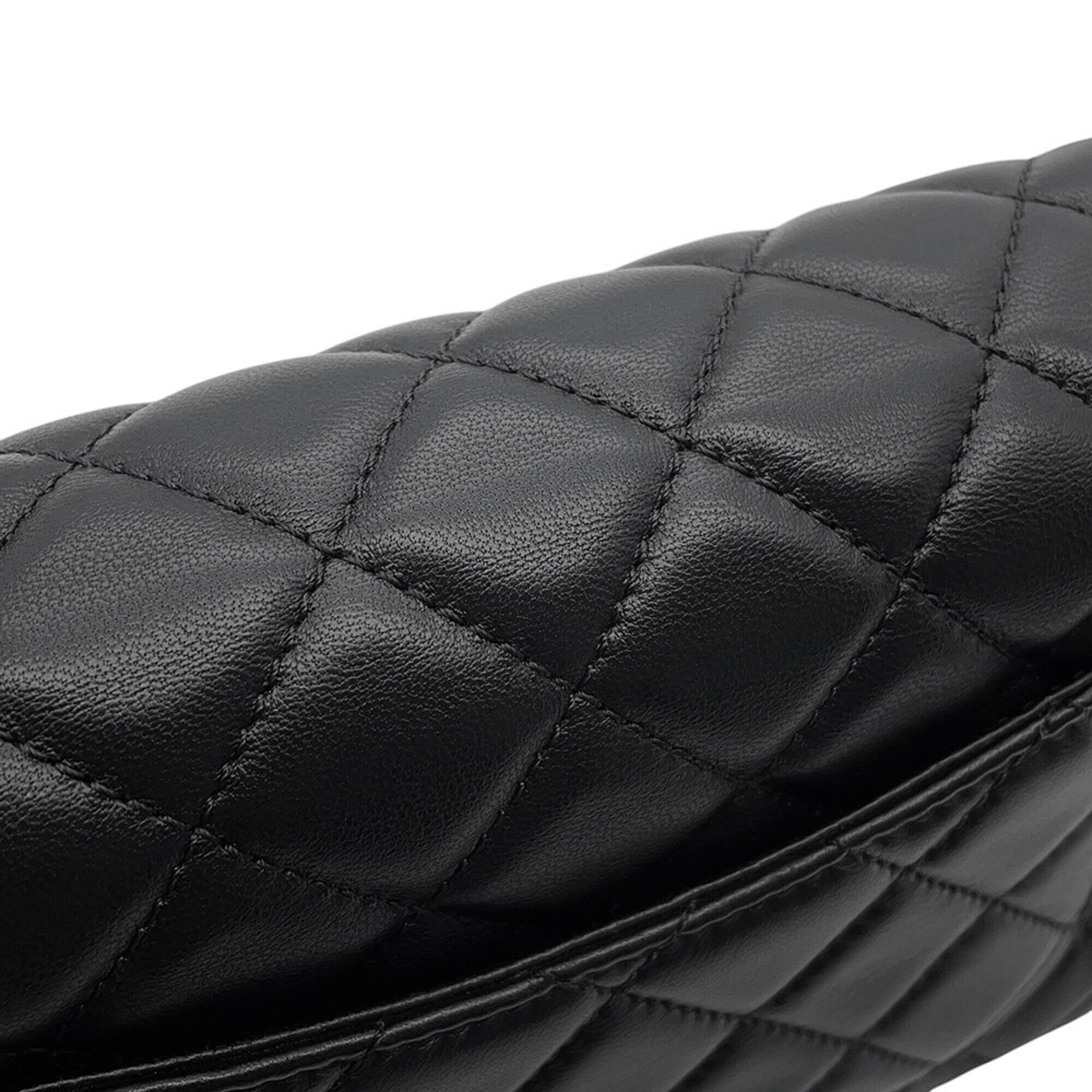 Chanel Black Leather Handbag Shoulder Bag (Pre-Owned)
