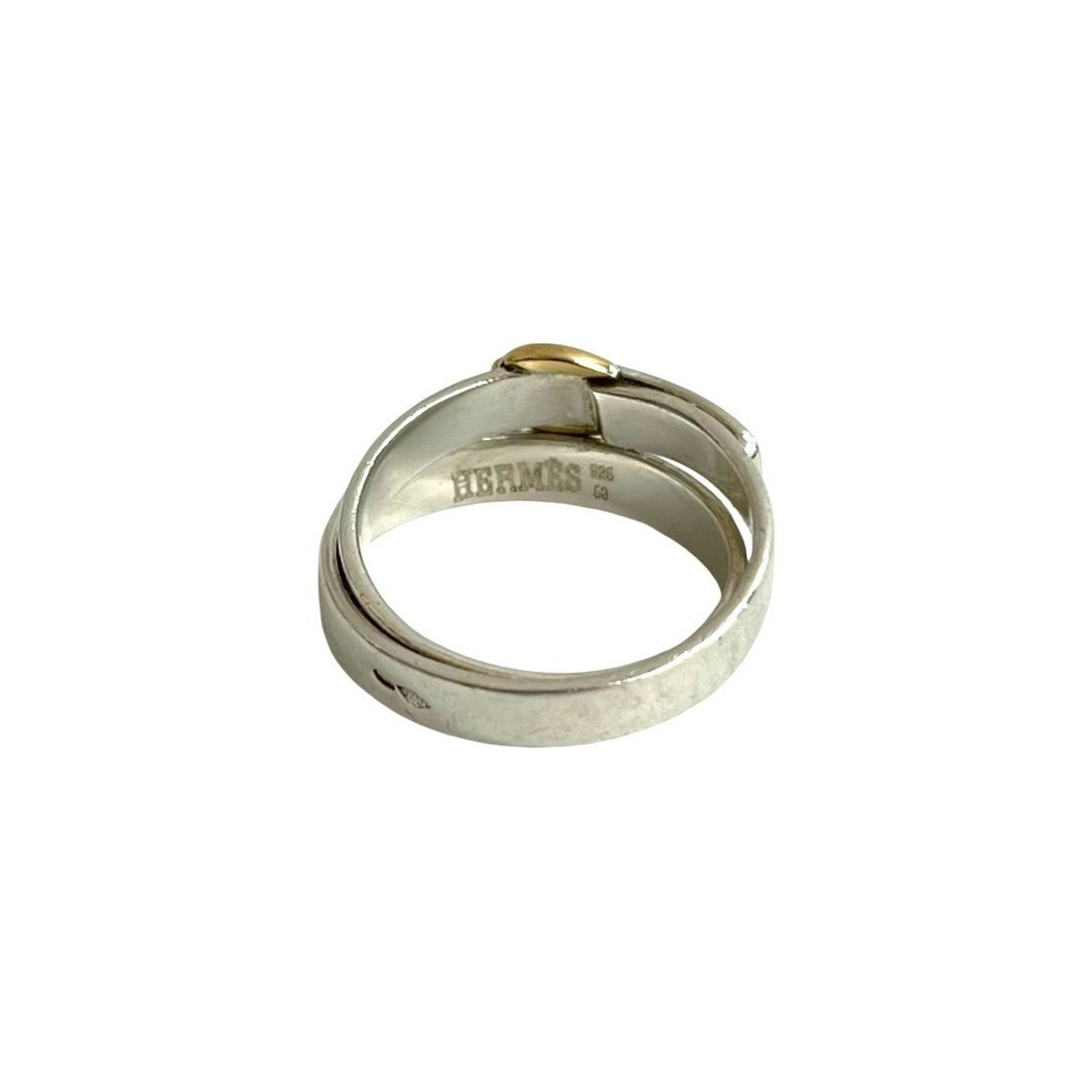 Hermes Gold Silver Gold (18K) Silver 925 Band Ring (Pre-Owned)