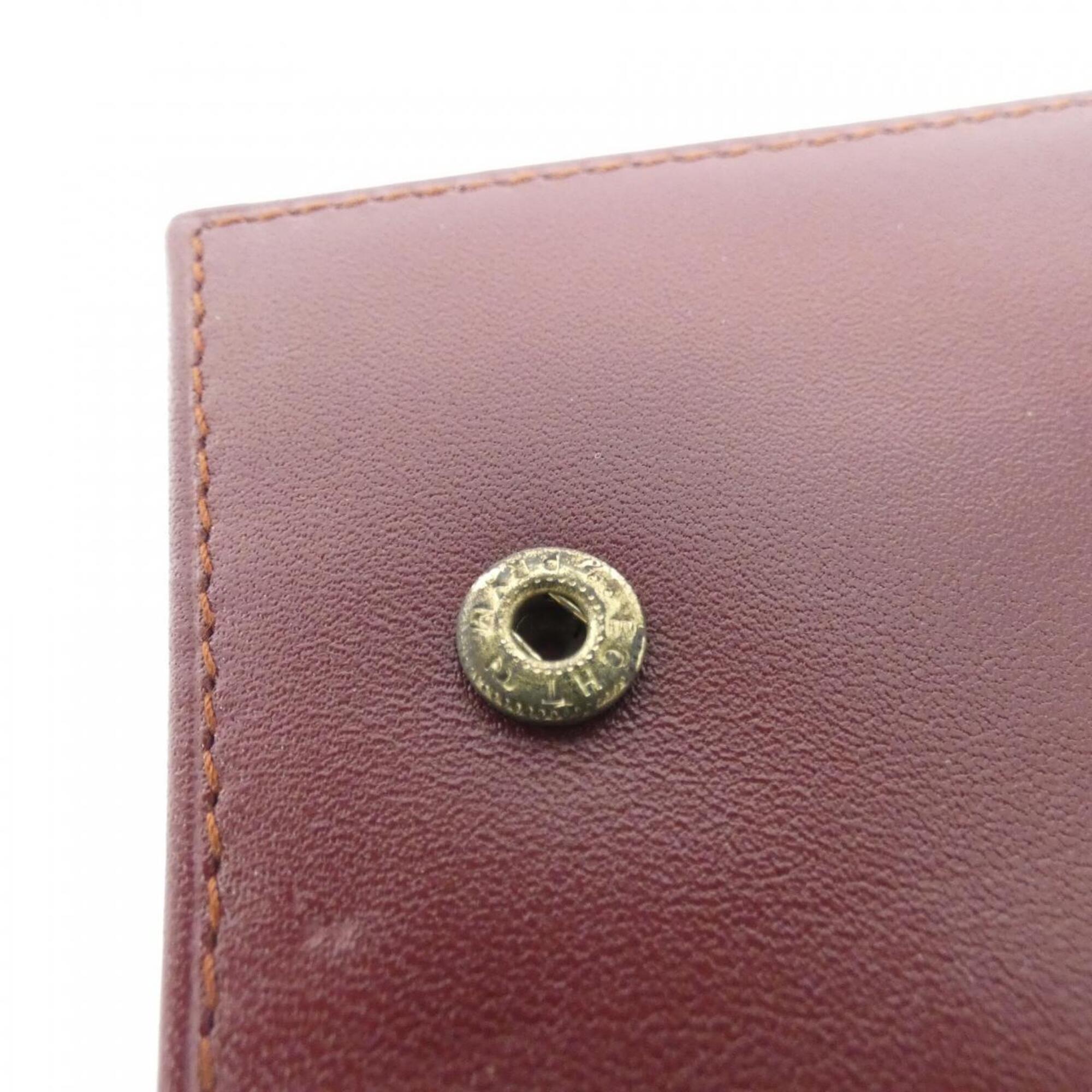 Cartier Bordeaux Leather Long Wallet (Tri-Fold) (Pre-Owned)