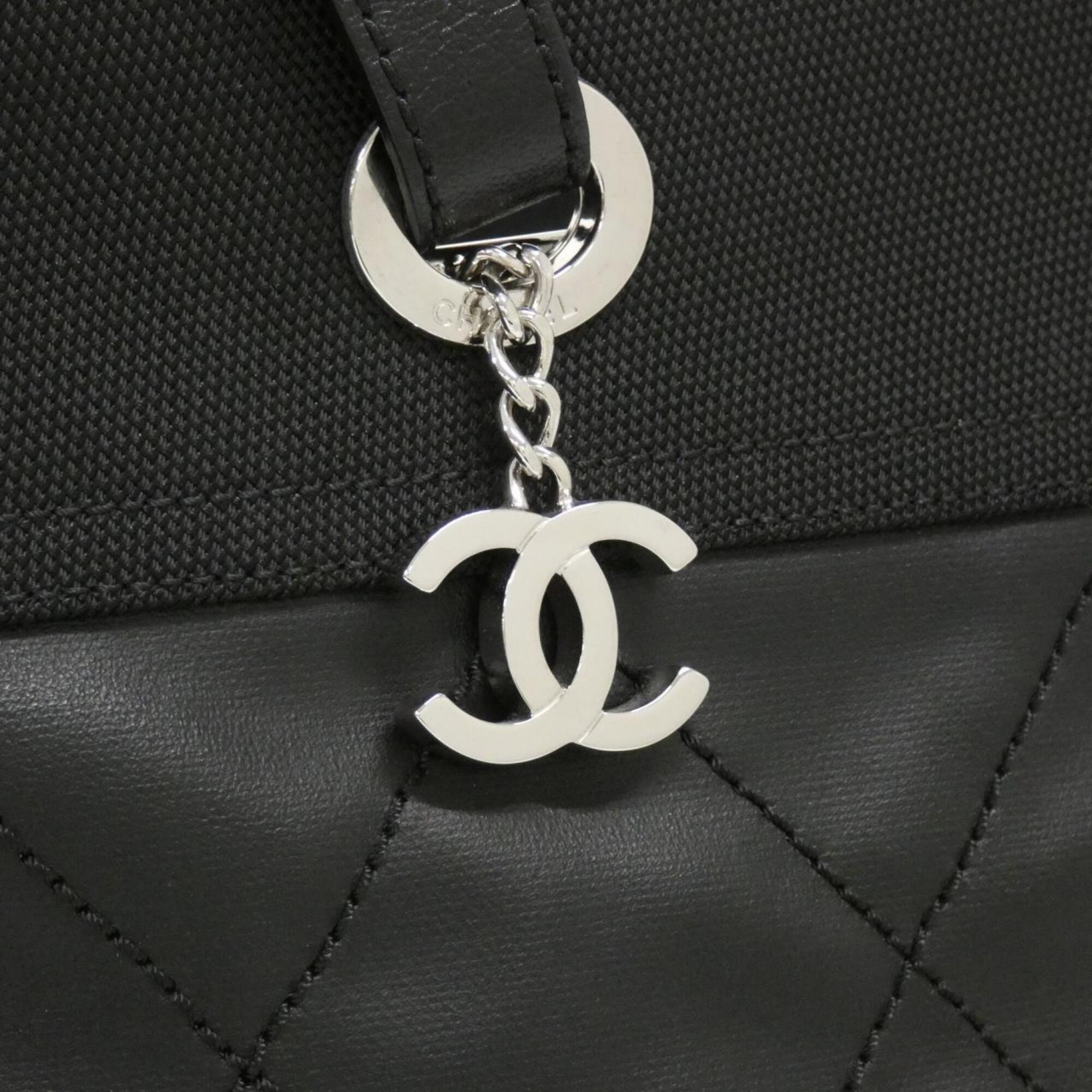 Chanel Black Canvas Handbag (Pre-Owned)