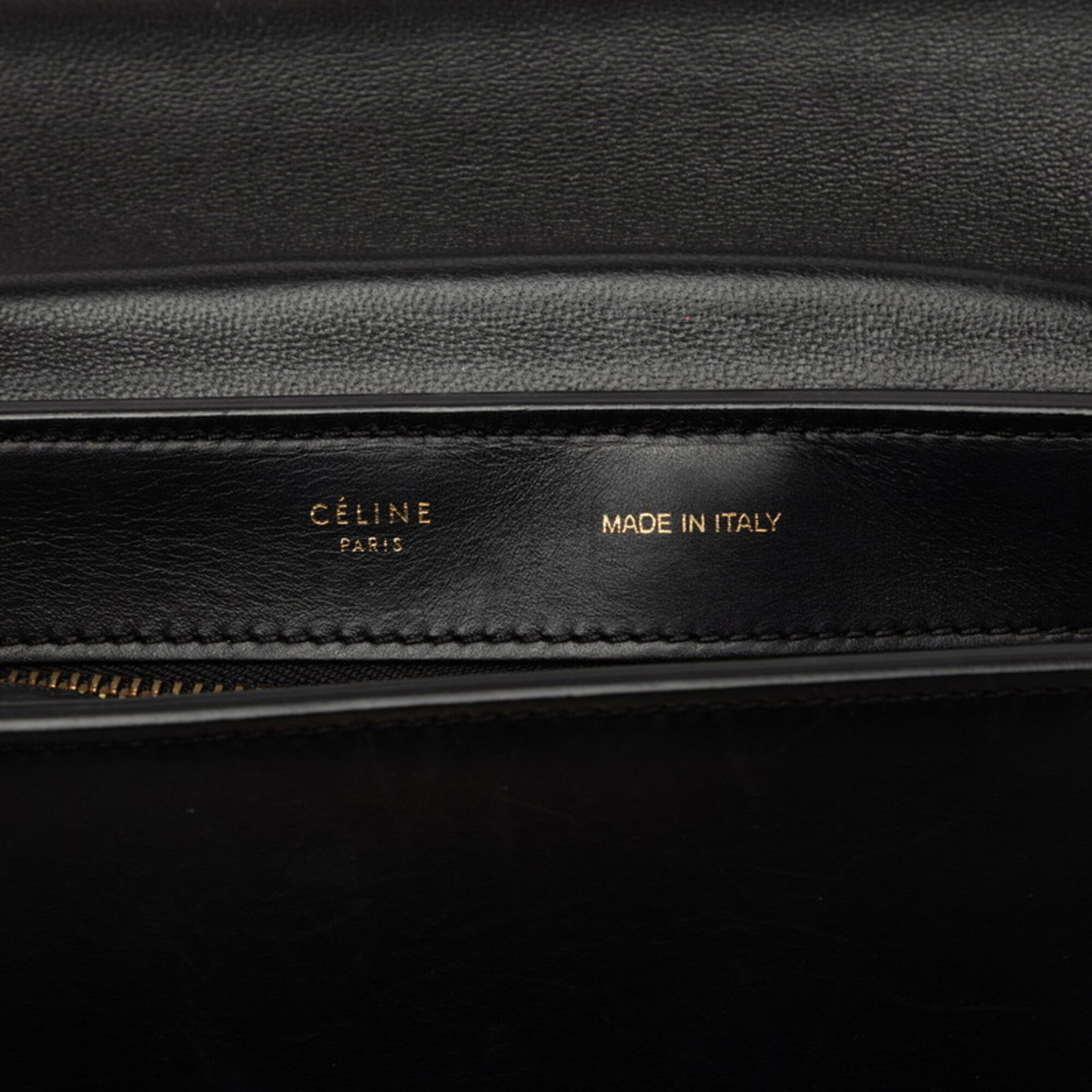 Celine Beige Black Gray Leather Handbag Shoulder Bag (Pre-Owned)