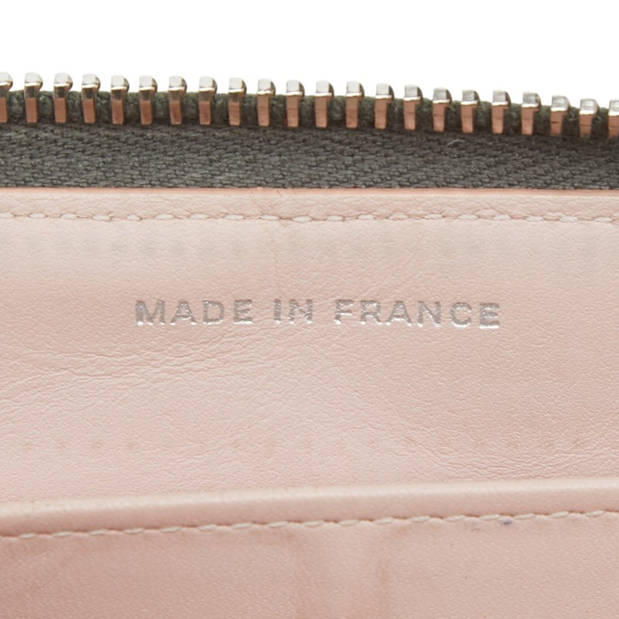 Chanel Gray Leather Long Wallet (Bi-Fold) (Pre-Owned)