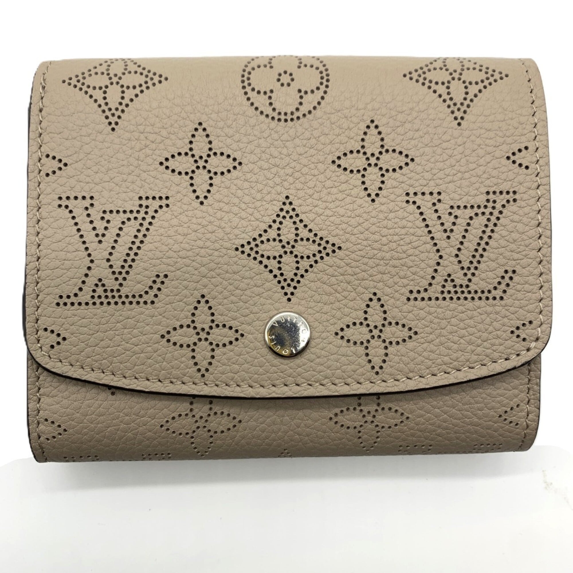 Louis Vuitton Mahina Beige Leather Wallet (Bi-Fold) (Pre-Owned)