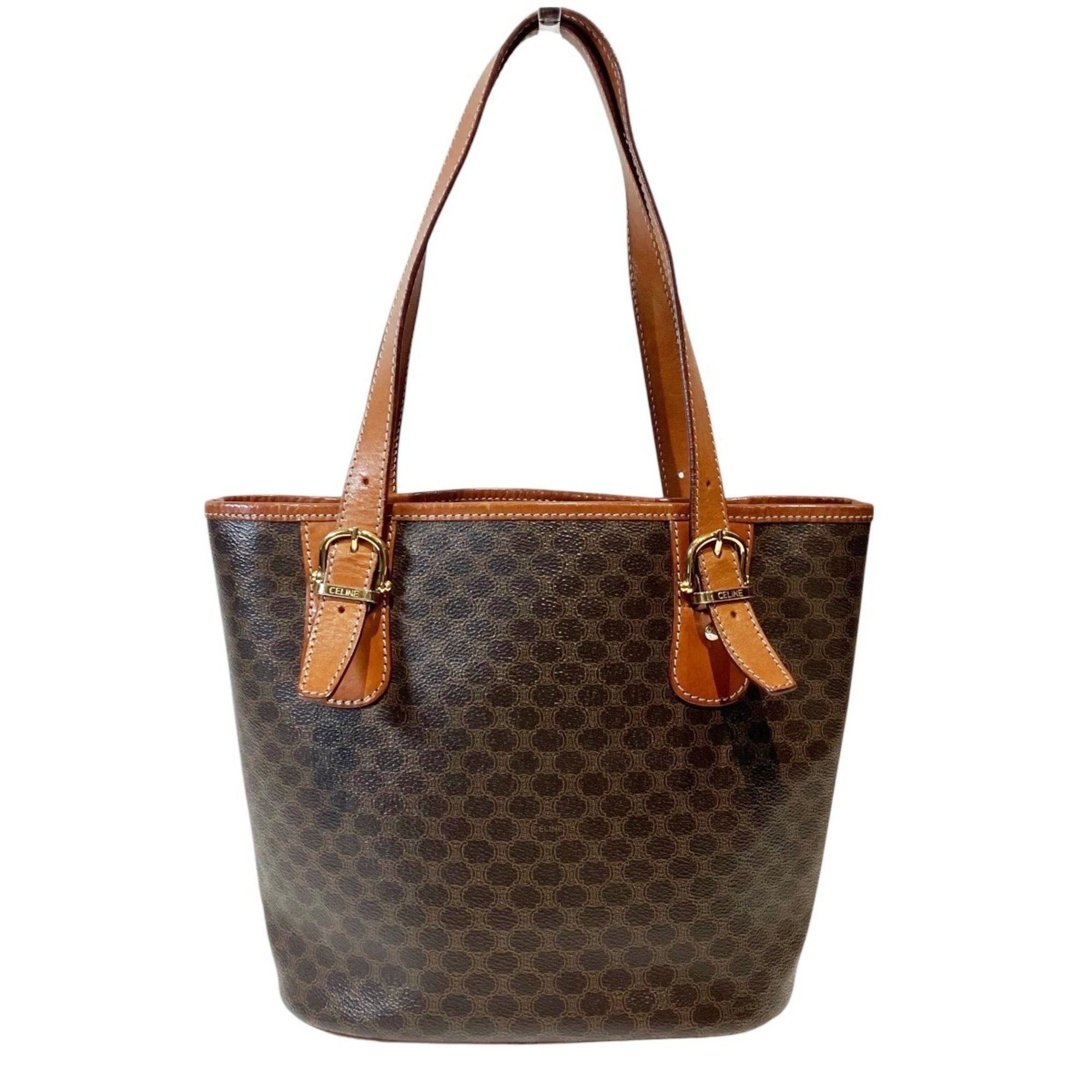 Celine Brown Canvas Pvc Tote Bag (Pre-Owned)