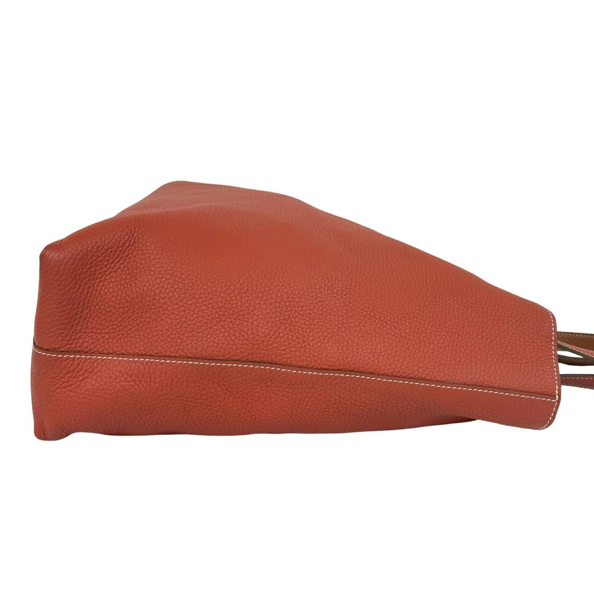 Hermes Brown Orange Taurillon Clemence Leather Tote Bag (Pre-Owned)
