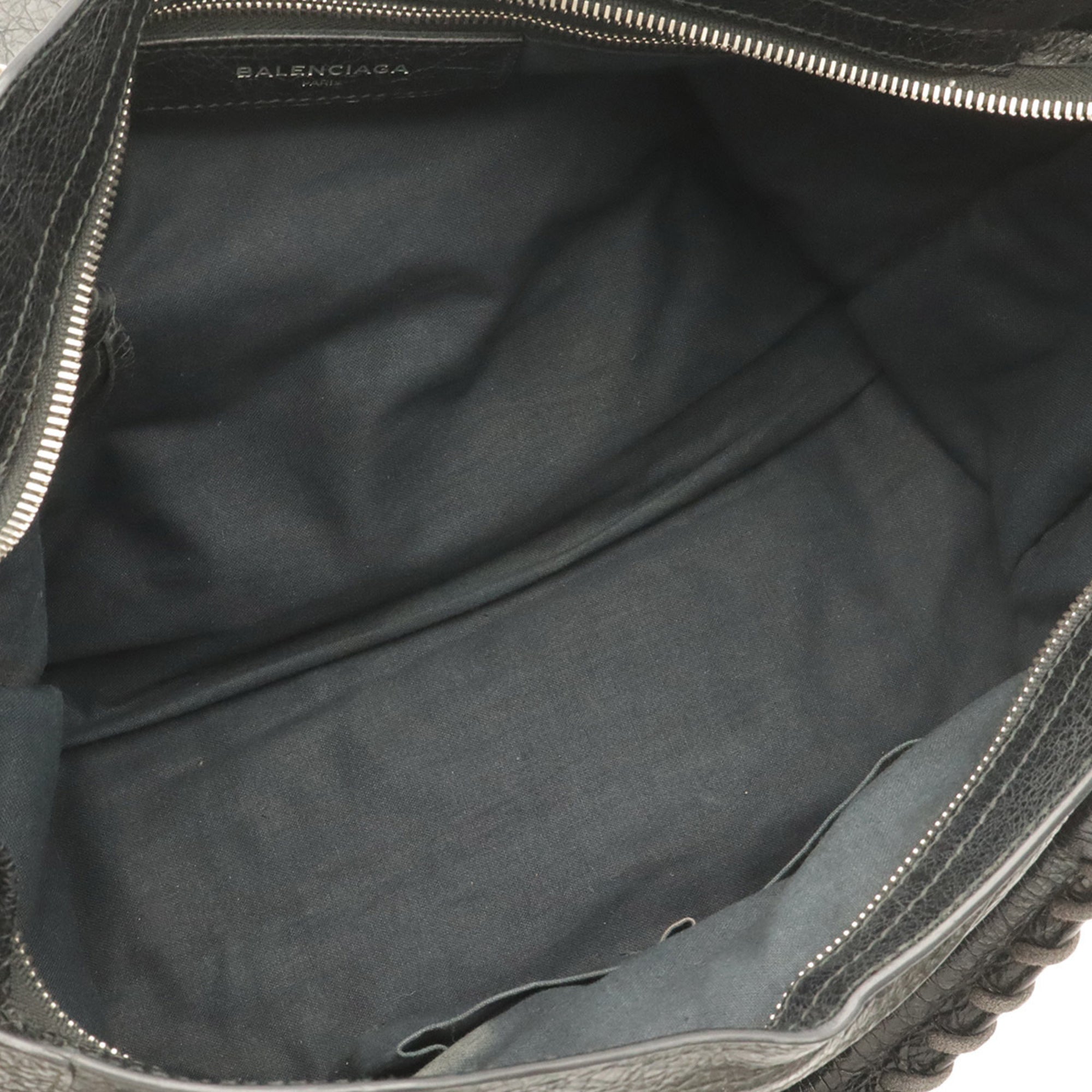 Balenciaga Black Leather Handbag Shoulder Bag Tote Bag (Pre-Owned)