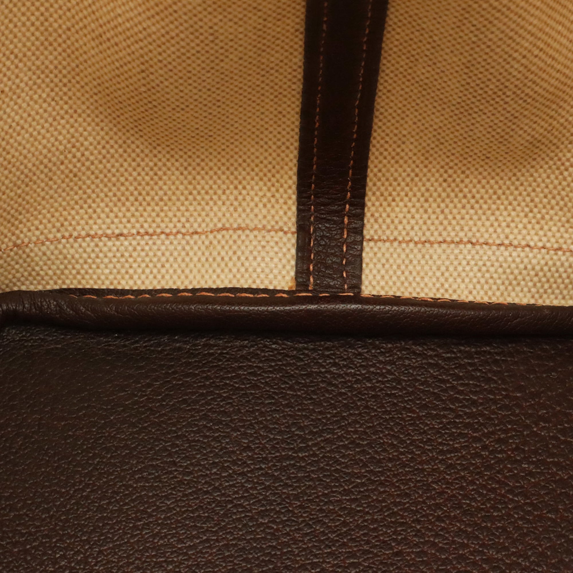 Hermes Brown Dark Brown Natural Toile H Shoulder Bag Tote Bag (Pre-Owned)