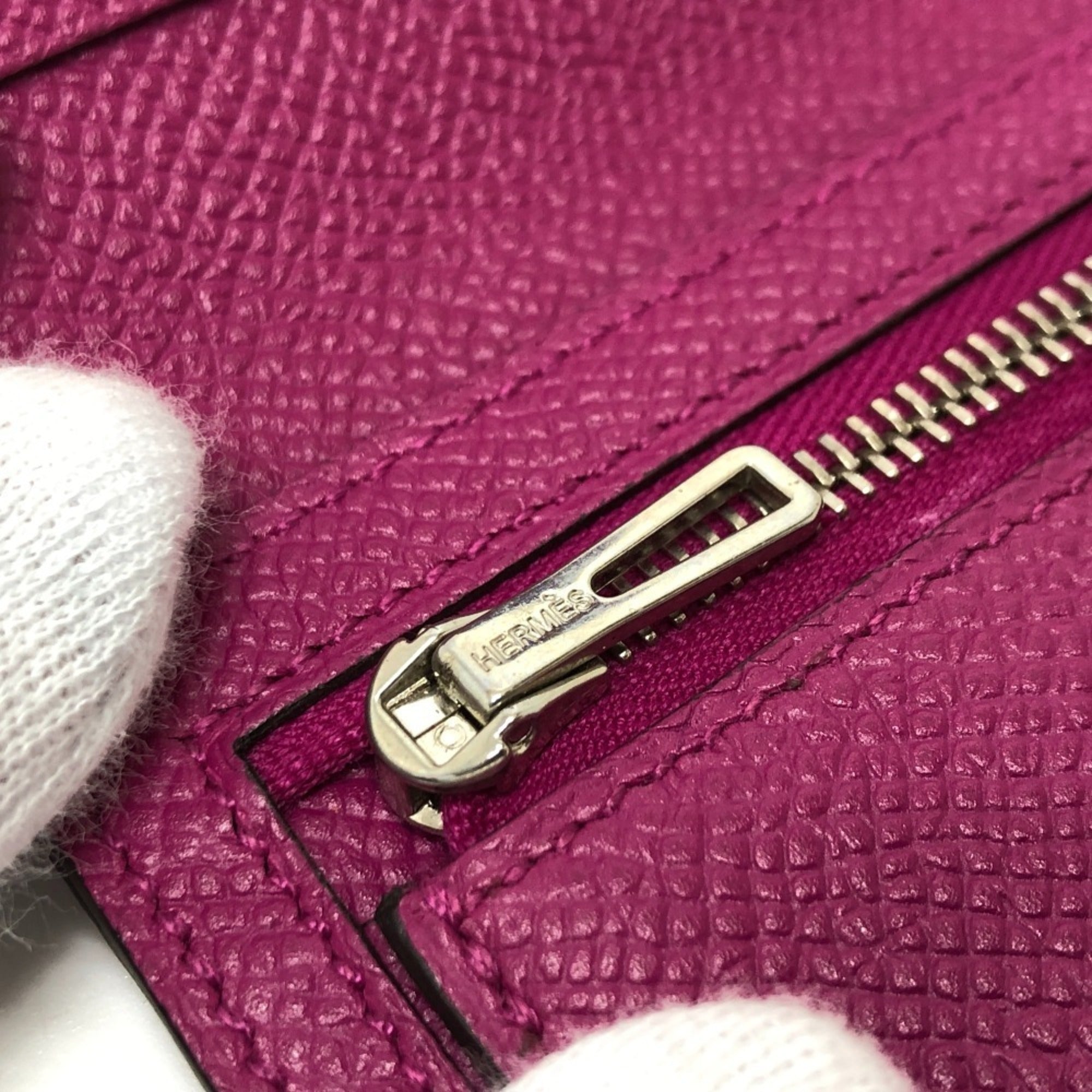 Hermes Bearn Rose Purple Epsom Leather Wallet (Bi-Fold) (Pre-Owned)