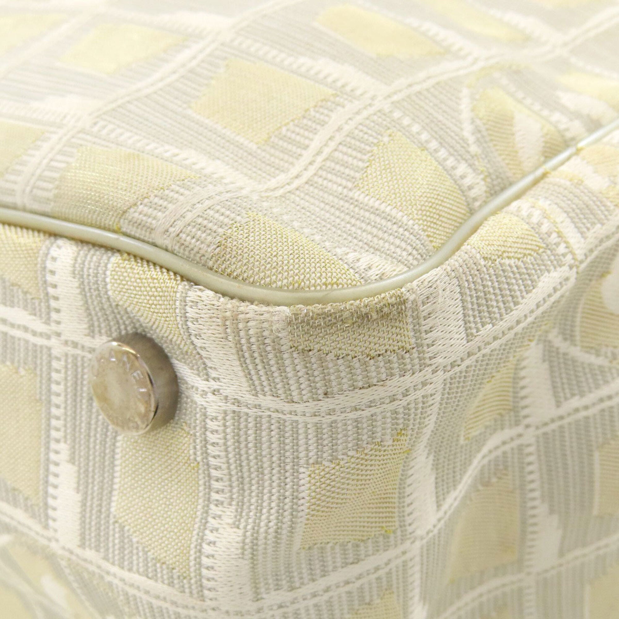 Chanel Silver Yellow Nylon Jacquard Tote Bag (Pre-Owned)