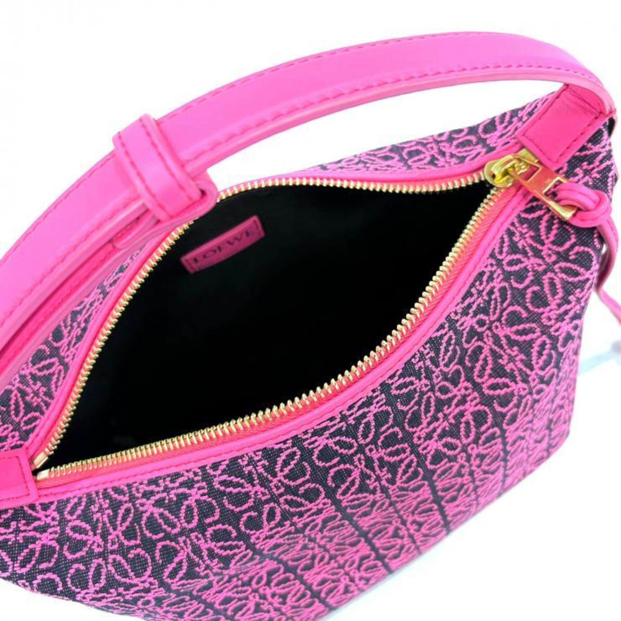 Loewe Black Pink Canvas Leather Shoulder Bag (Pre-Owned)