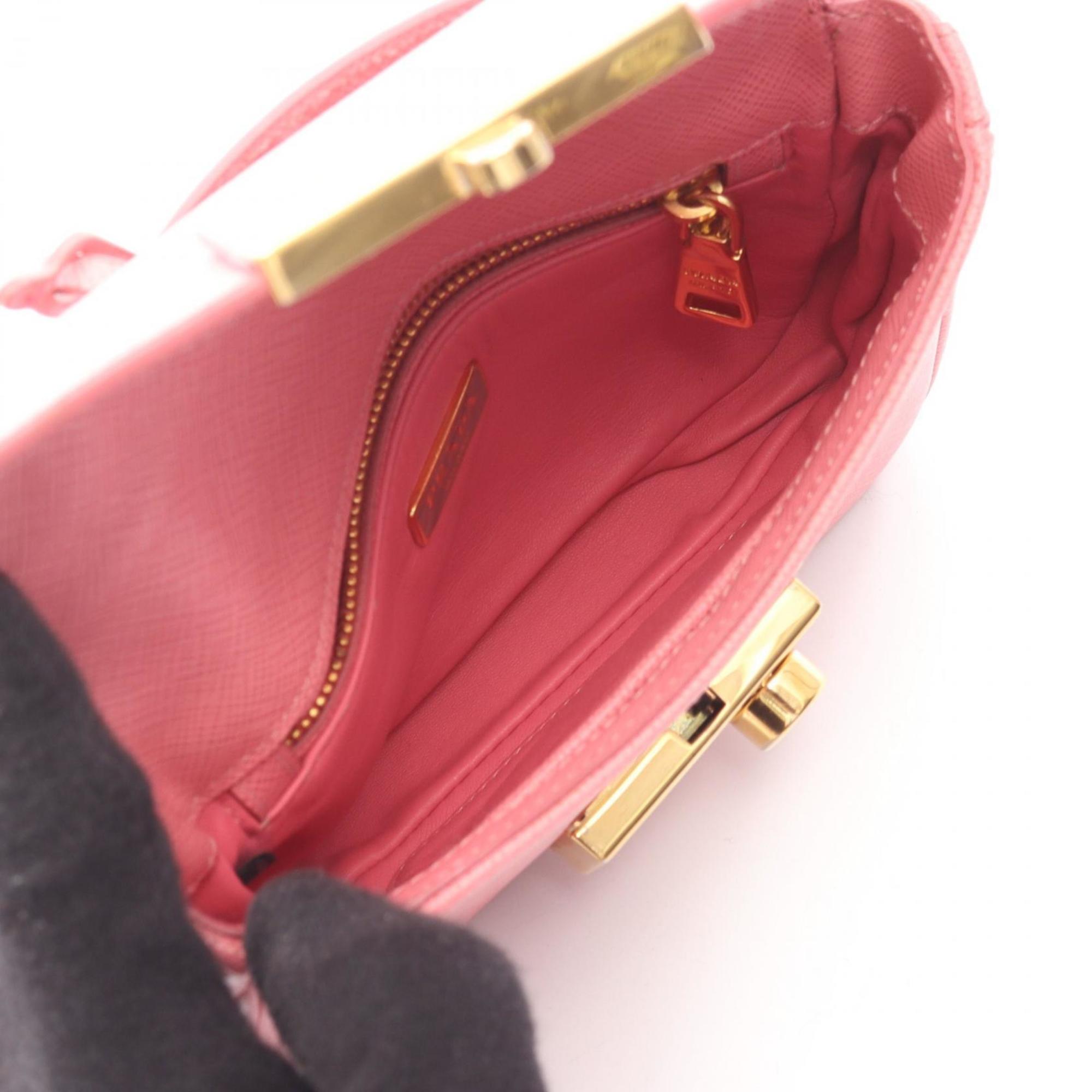 Prada Pink Saffiano Triangle Handbag (Pre-Owned)