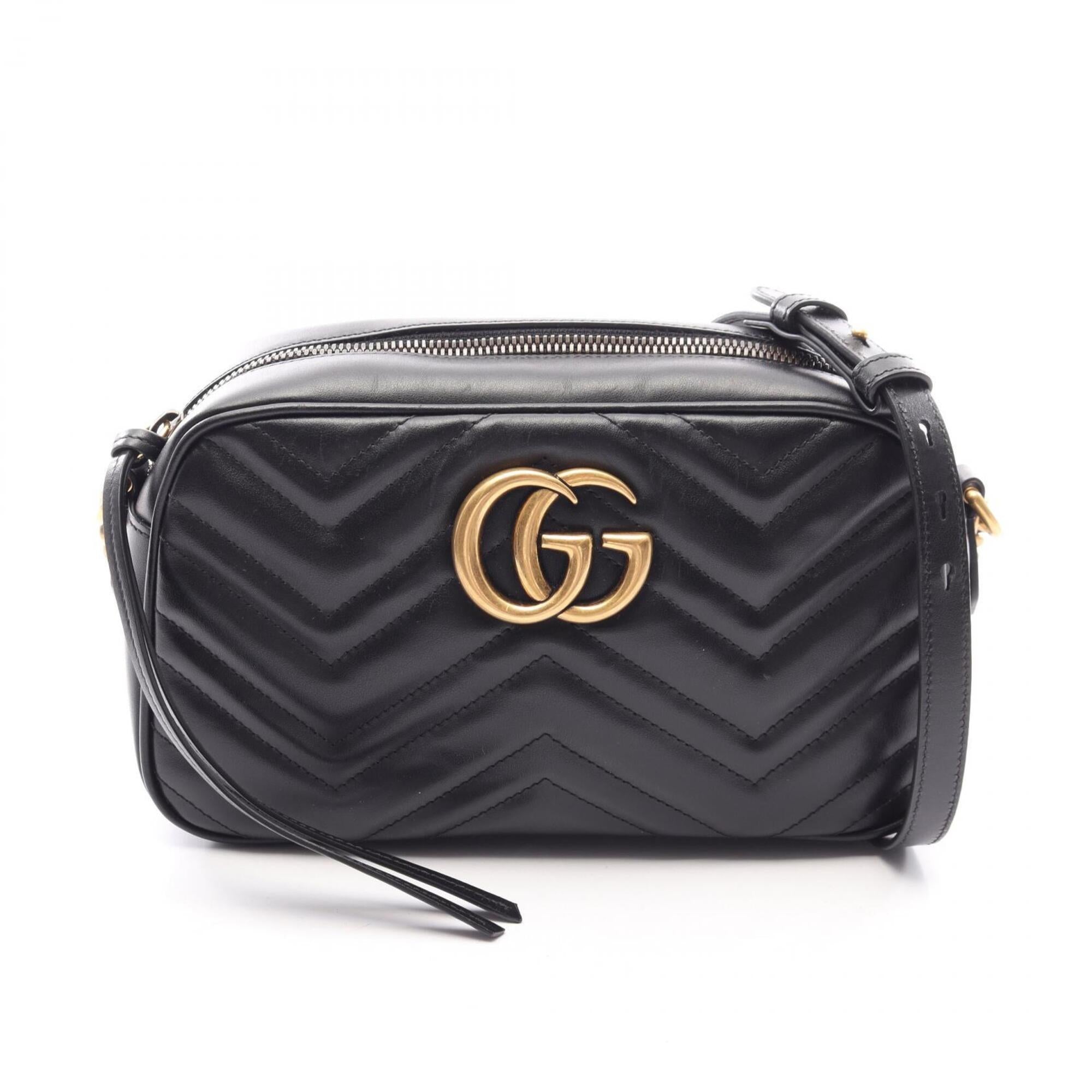 Gucci Black Leather Handbag Shoulder Bag (Pre-Owned)