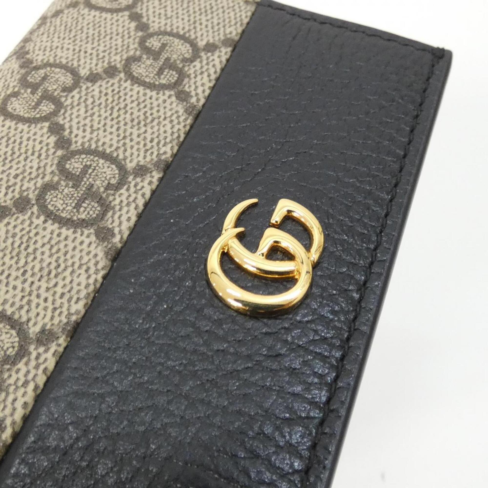 Gucci Beige Black Gg Supreme Leather Wallet (Bi-Fold) (Pre-Owned)