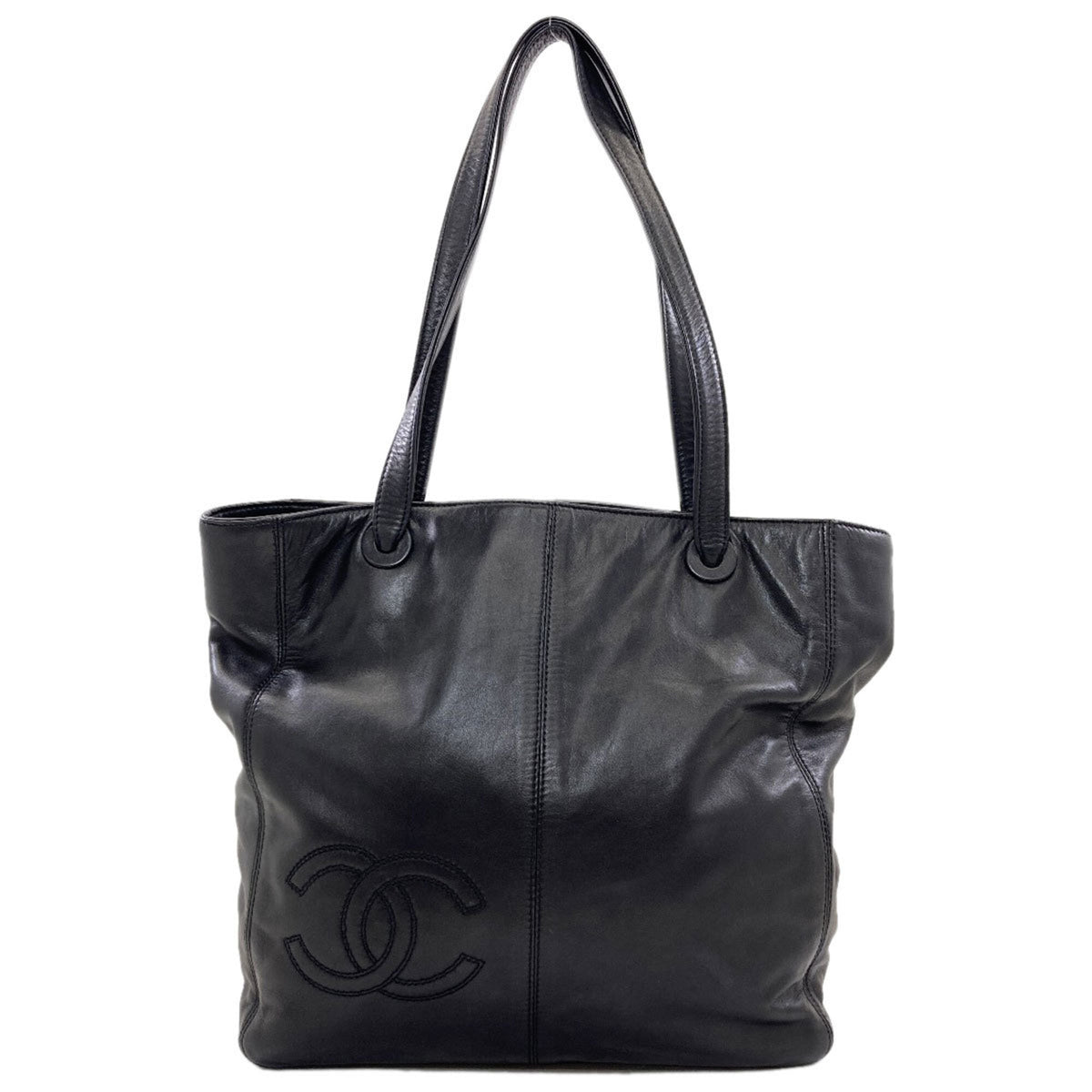 Chanel Black Leather Tote Bag (Pre-Owned)