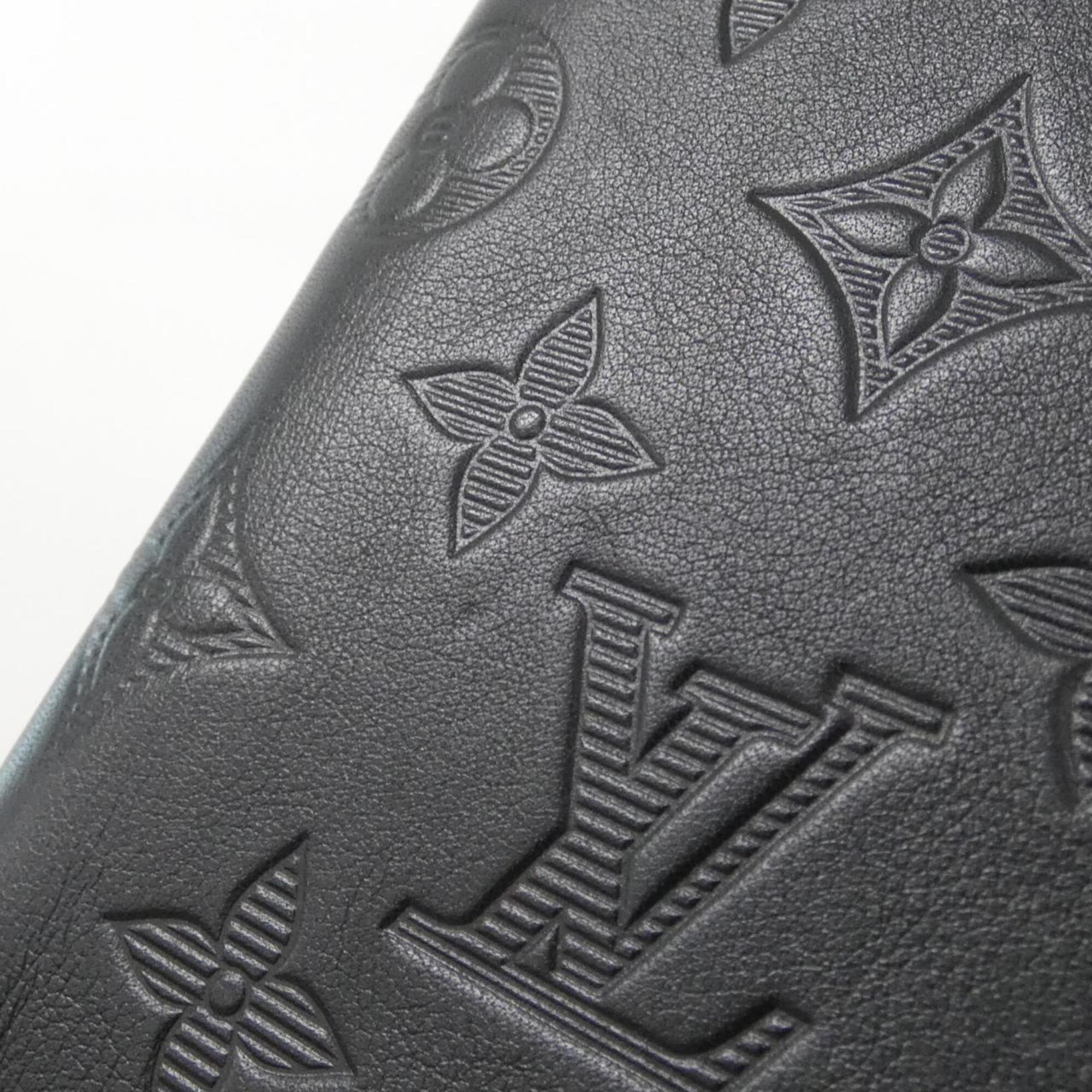 Louis Vuitton Monogram Shadow Black Leather Long Wallet (Bi-Fold) (Pre-Owned)