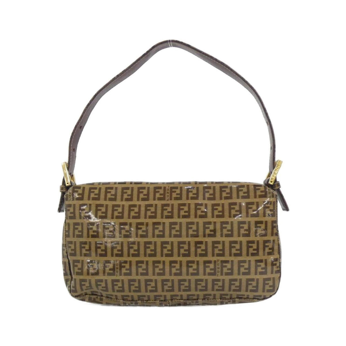 Fendi Baguette Brown Pvc Vinyl Canvas Shoulder Bag (Pre-Owned)