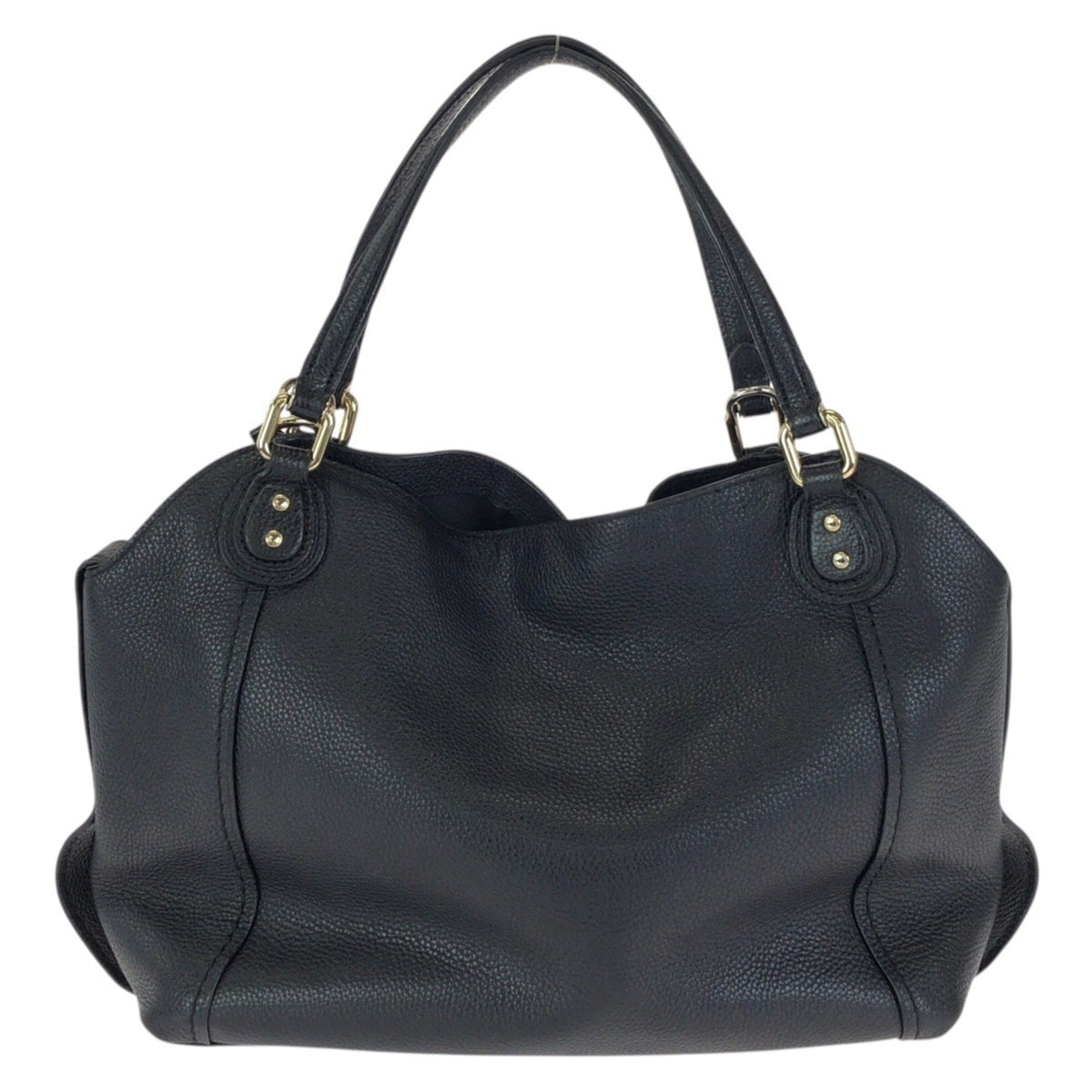 Coach Black Leather Shoulder Bag Tote Bag (Pre-Owned)