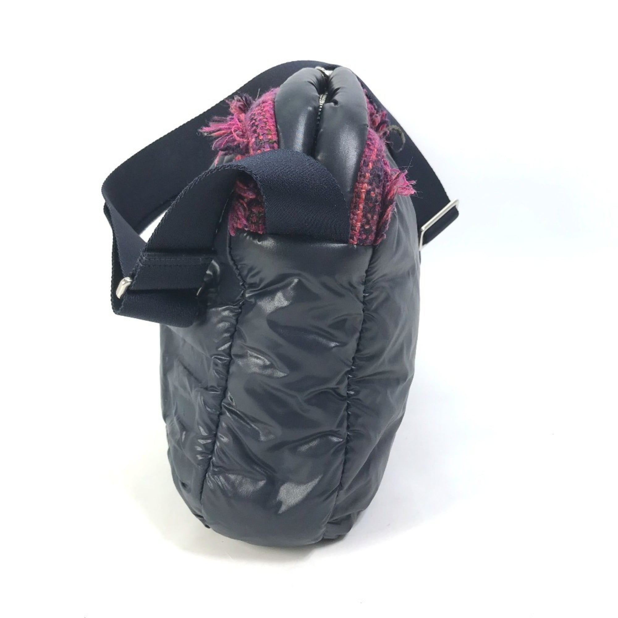 Chanel Navy Pink Nylon Tweed Fanny Pack Shoulder Bag (Pre-Owned)