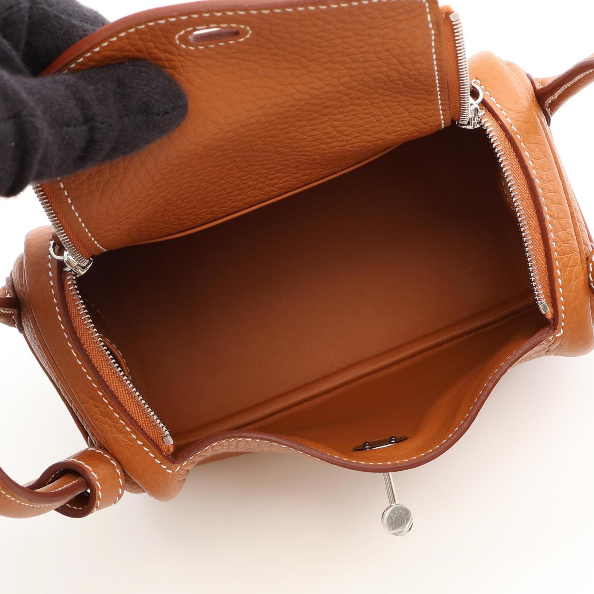 Hermes Brown Taurillon Clemence Leather Handbag Shoulder Bag (Pre-Owned)
