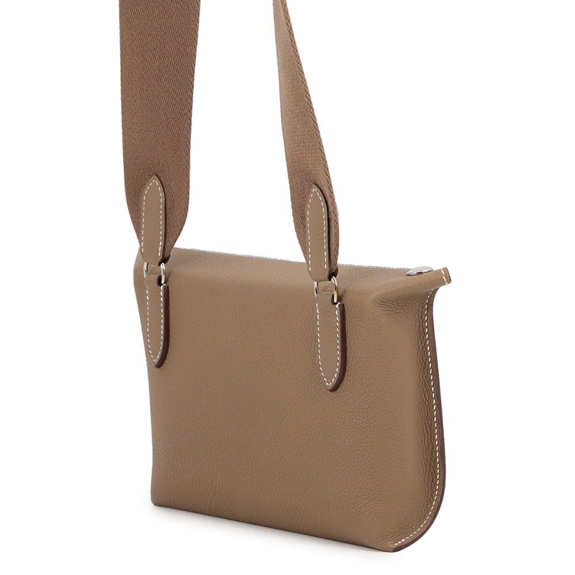 Hermes Etoupe Gray Togo Leather Handbag Shoulder Bag (Pre-Owned)
