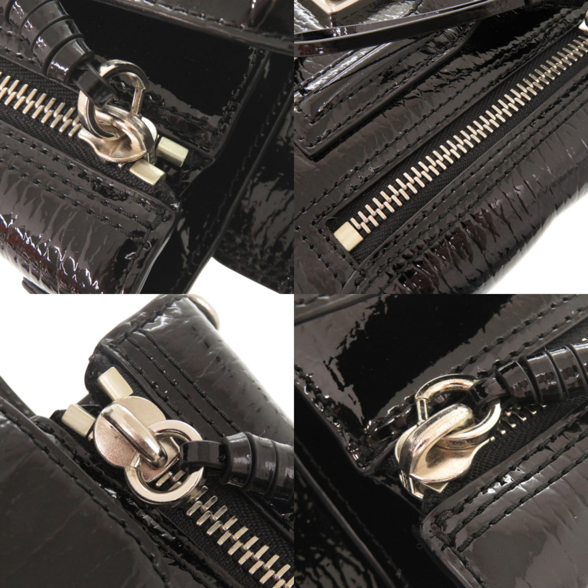 Unspecified Black Patent Leather Handbag Shoulder Bag (Pre-Owned)