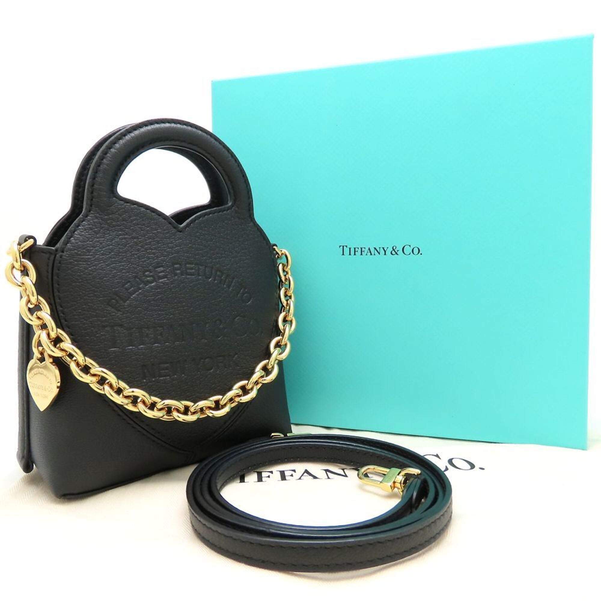 Tiffany Black Leather Shoulder Bag (Pre-Owned)