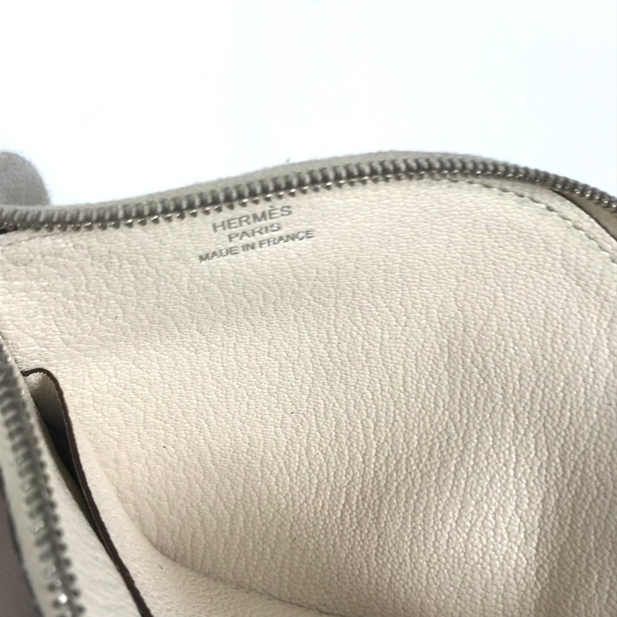Hermes White Yellow Chevre Leather Coin Purse/Coin Case (Pre-Owned)