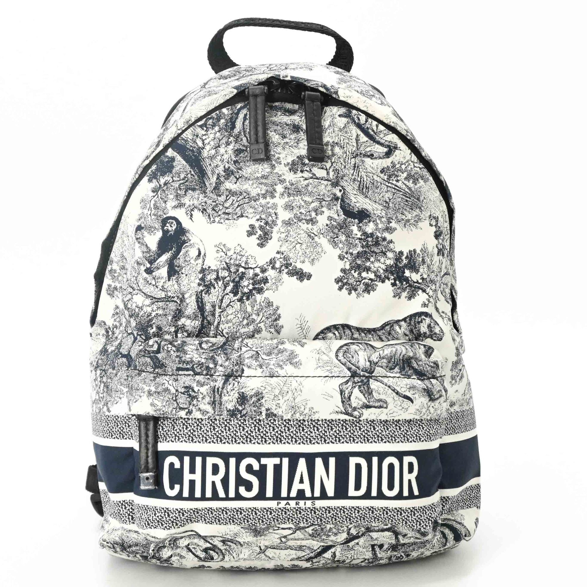 Christian Dior Navy White Nylon Backpack (Pre-Owned)