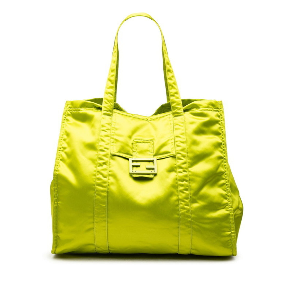 Fendi Green Nylon Shoulder Bag Tote Bag (Pre-Owned)