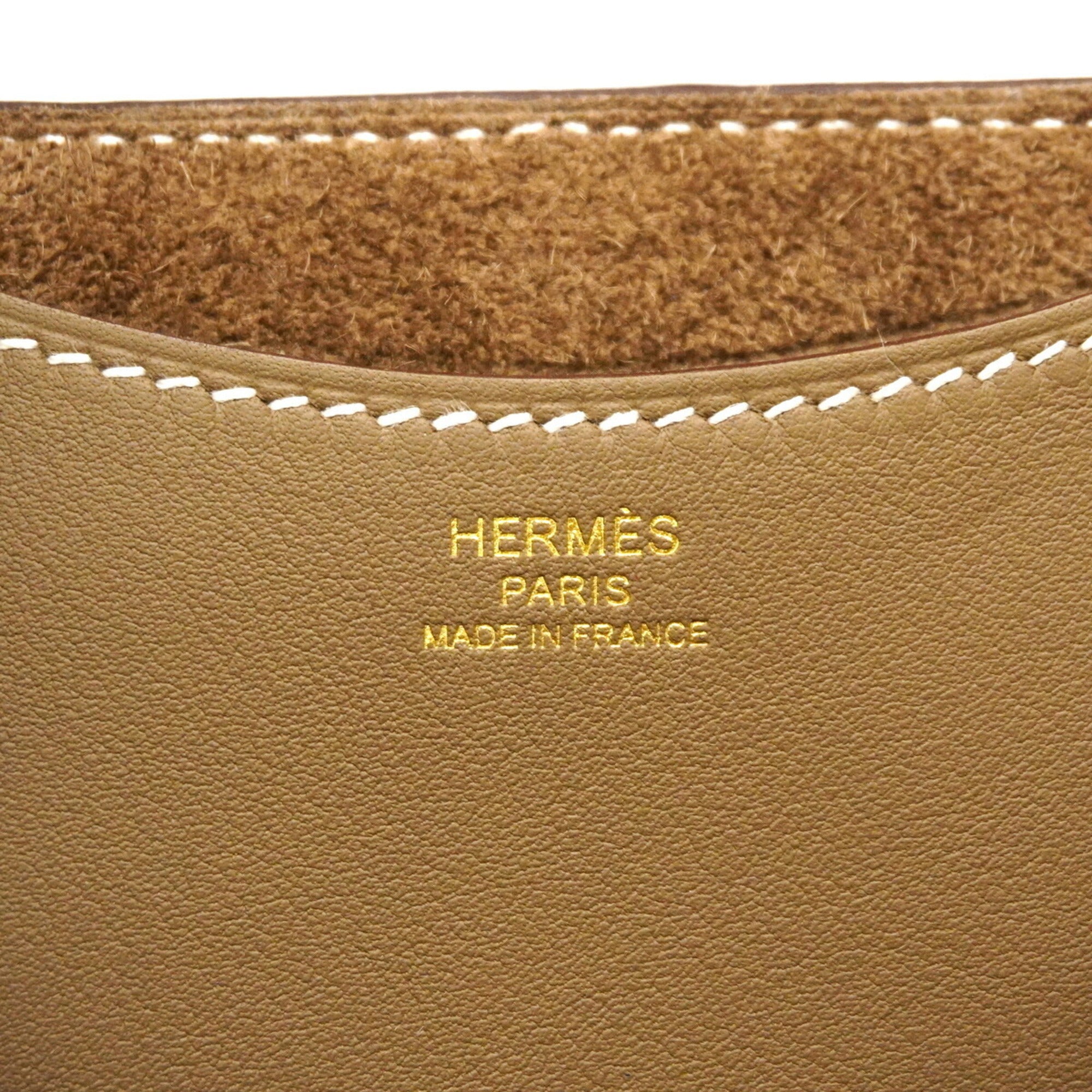 Hermes Etoupe Gray Taurillon Clemence Leather Swift Leather Handbag (Pre-Owned)