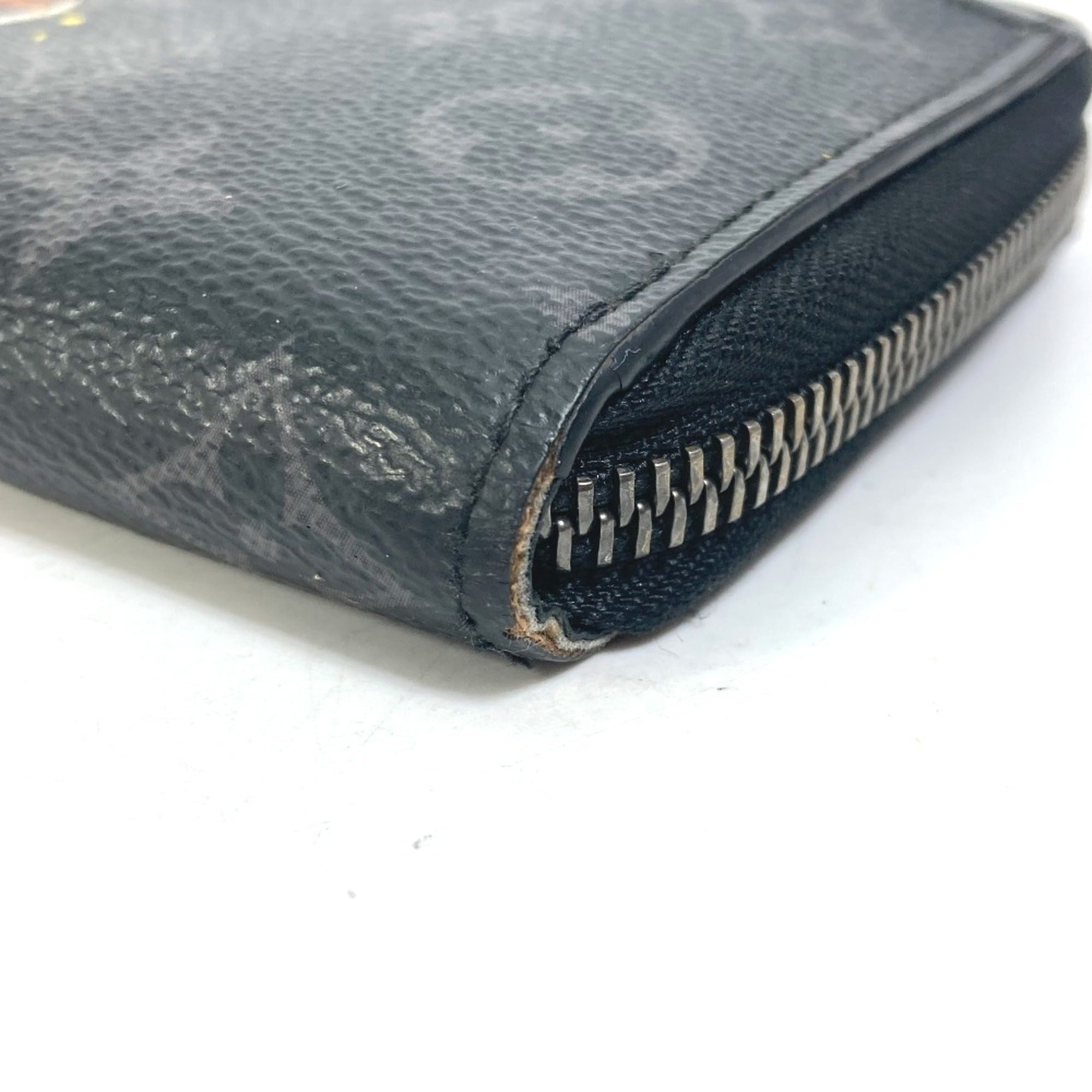 Louis Vuitton Monogram Eclipse Black Blue Monogram Eclipse Long Wallet (Bi-Fold) (Pre-Owned)