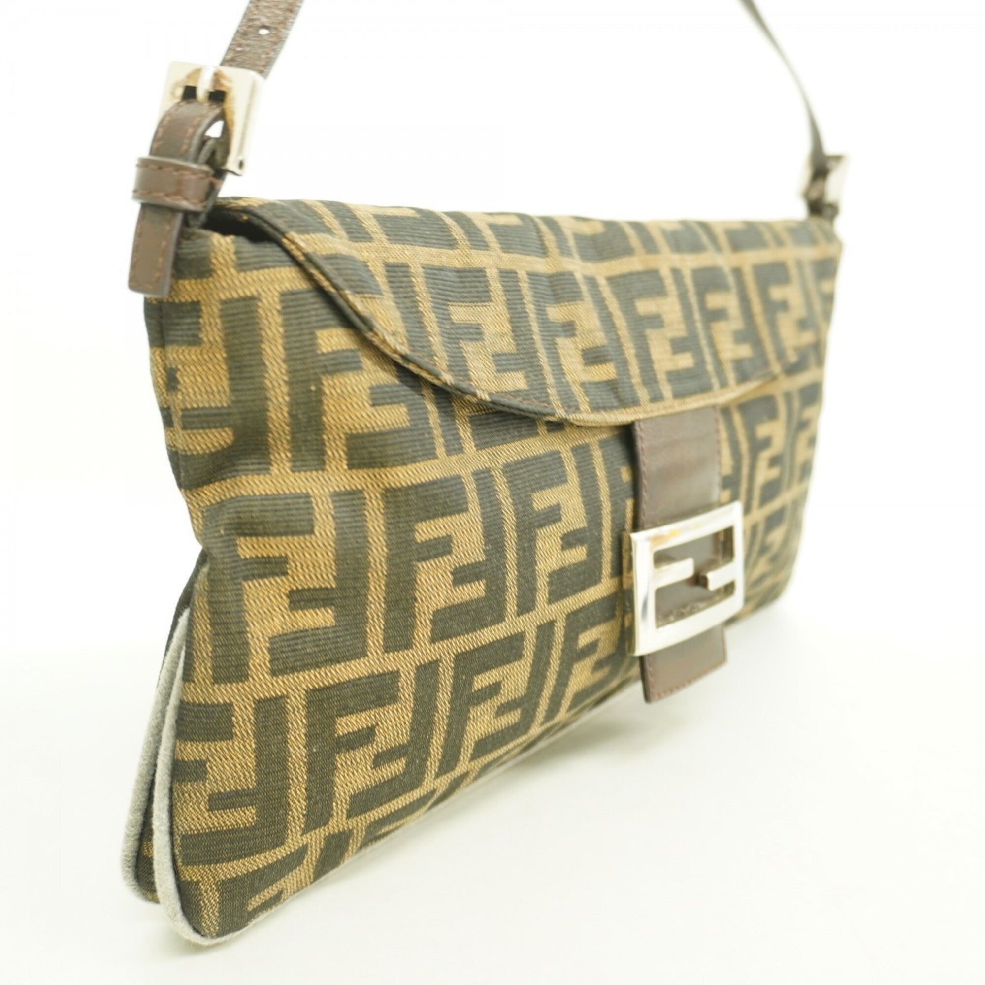 Fendi Brown Nylon Canvas Handbag (Pre-Owned)