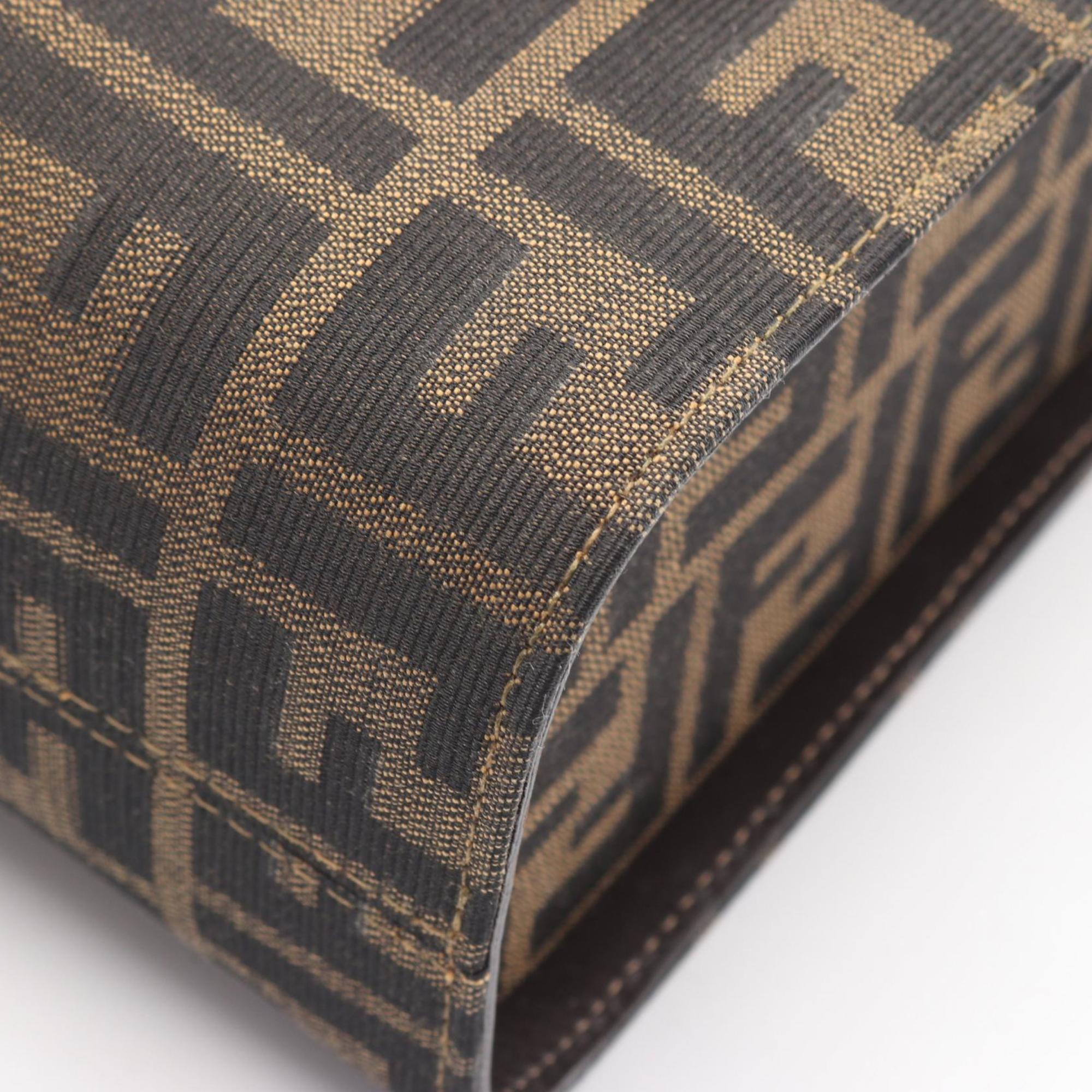 Fendi Brown Canvas Leather Handbag (Pre-Owned)
