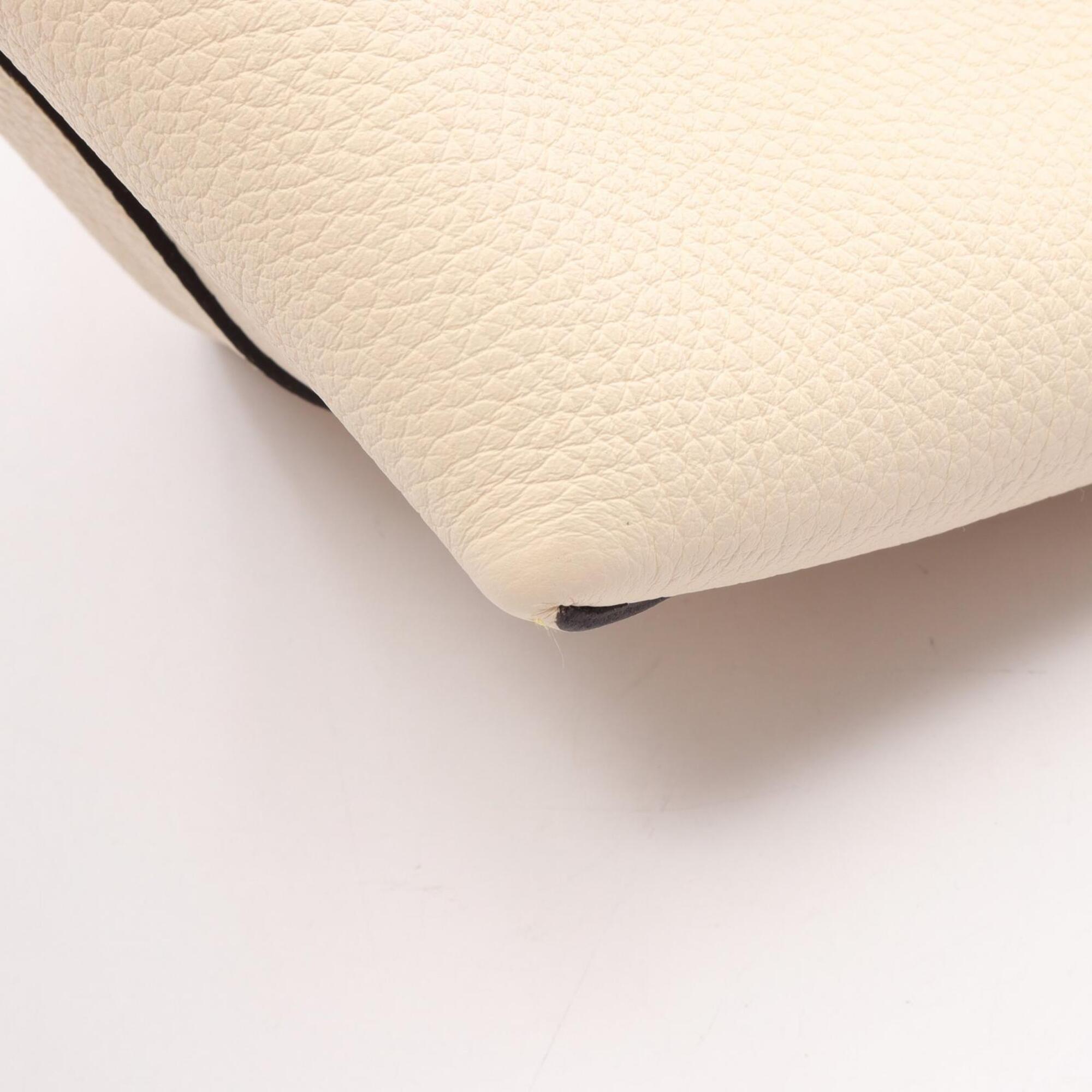 Hermes Brown Ivory Taurillon Clemence Leather Handbag Tote Bag (Pre-Owned)