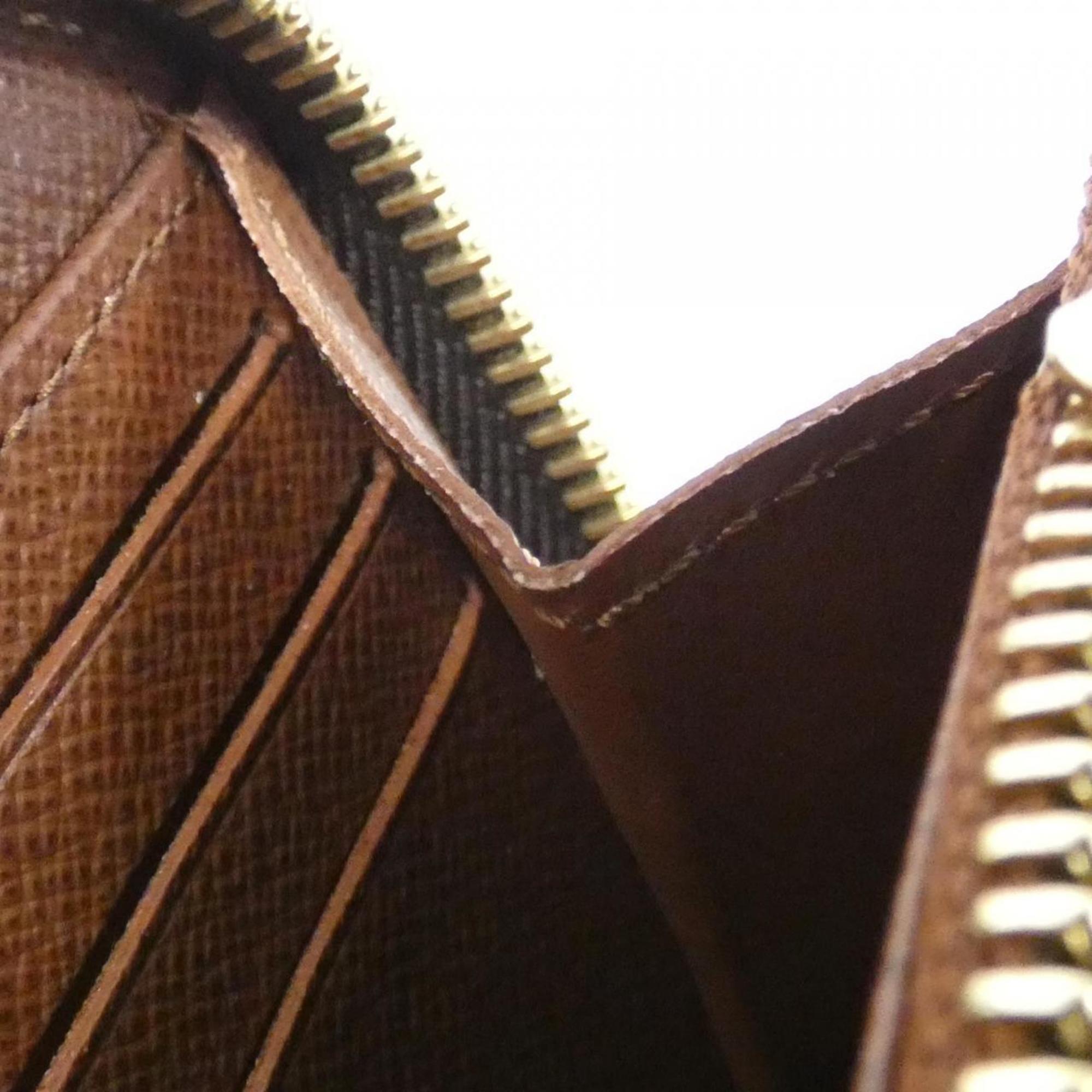 Louis Vuitton Marron Coated Canvas Long Wallet (Bi-Fold) (Pre-Owned)