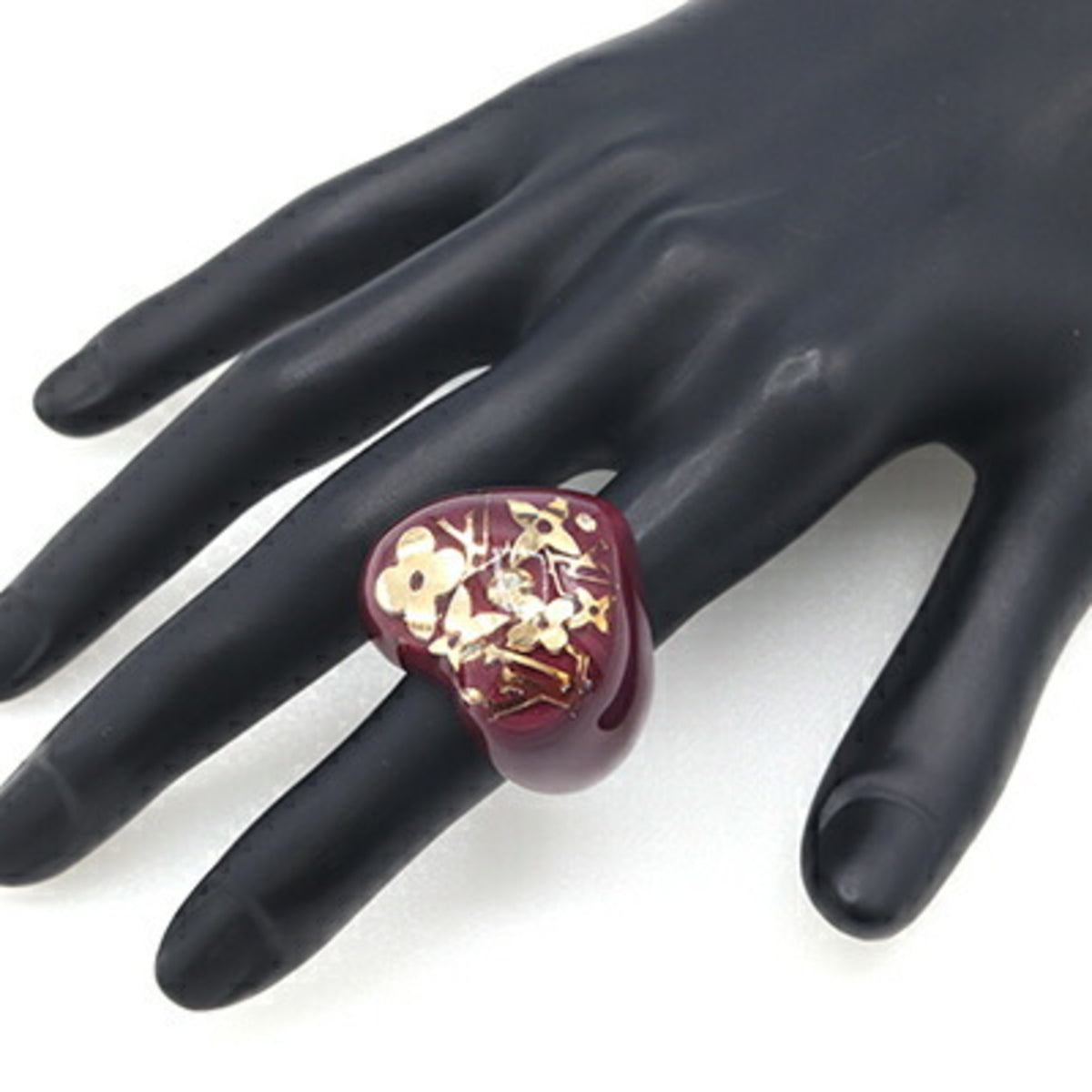 Louis Vuitton Rouge Fauviste Resin Band Ring (Pre-Owned)
