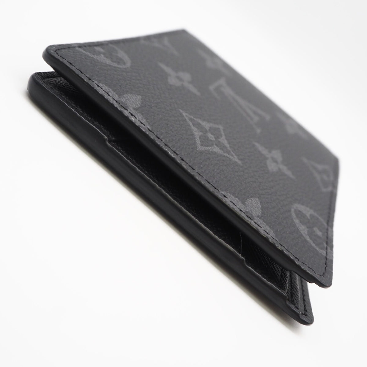 Louis Vuitton Black Gray Coated Canvas Leather Wallet (Bi-Fold) (Pre-Owned)