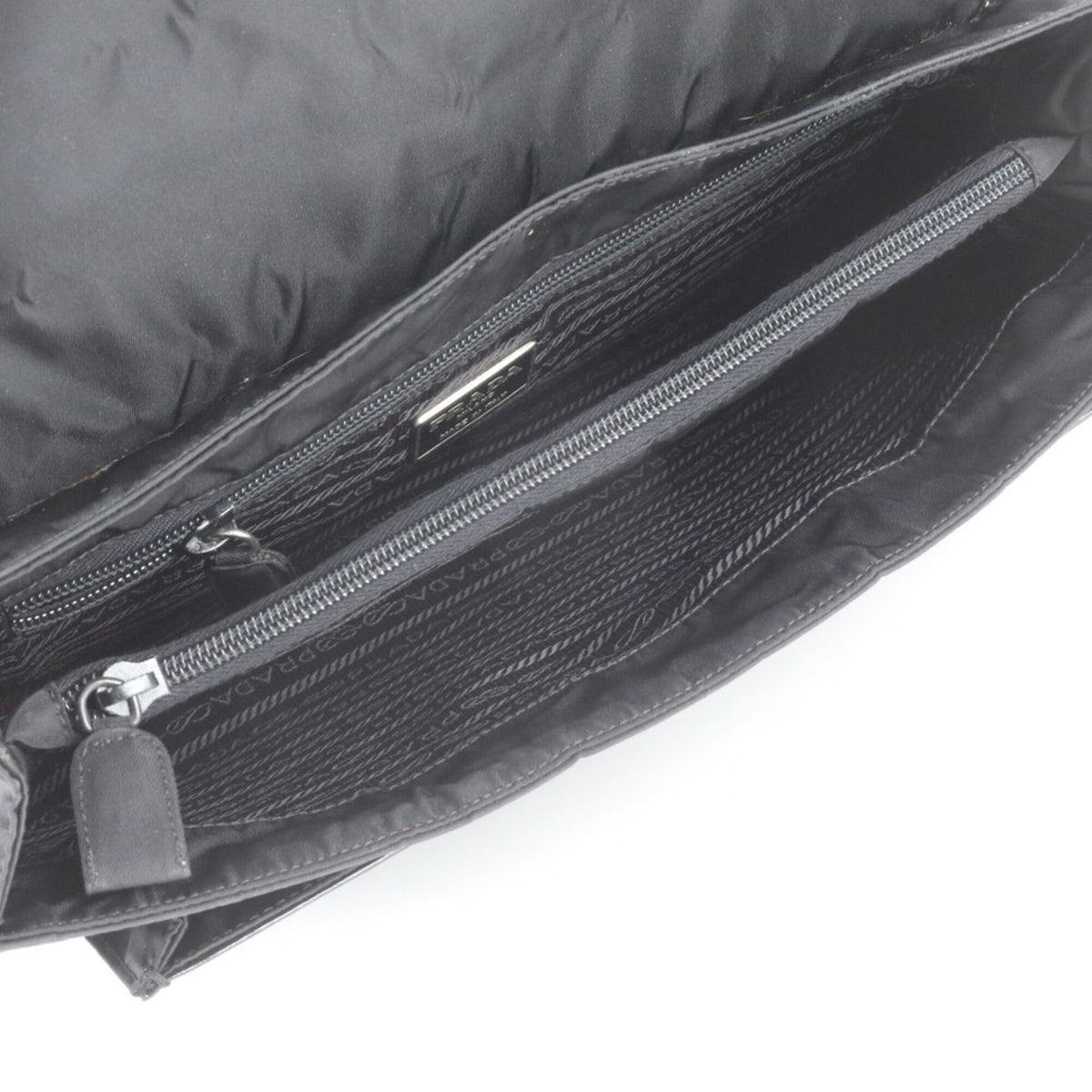 Prada Black Leather Nylon Briefcase (Pre-Owned)