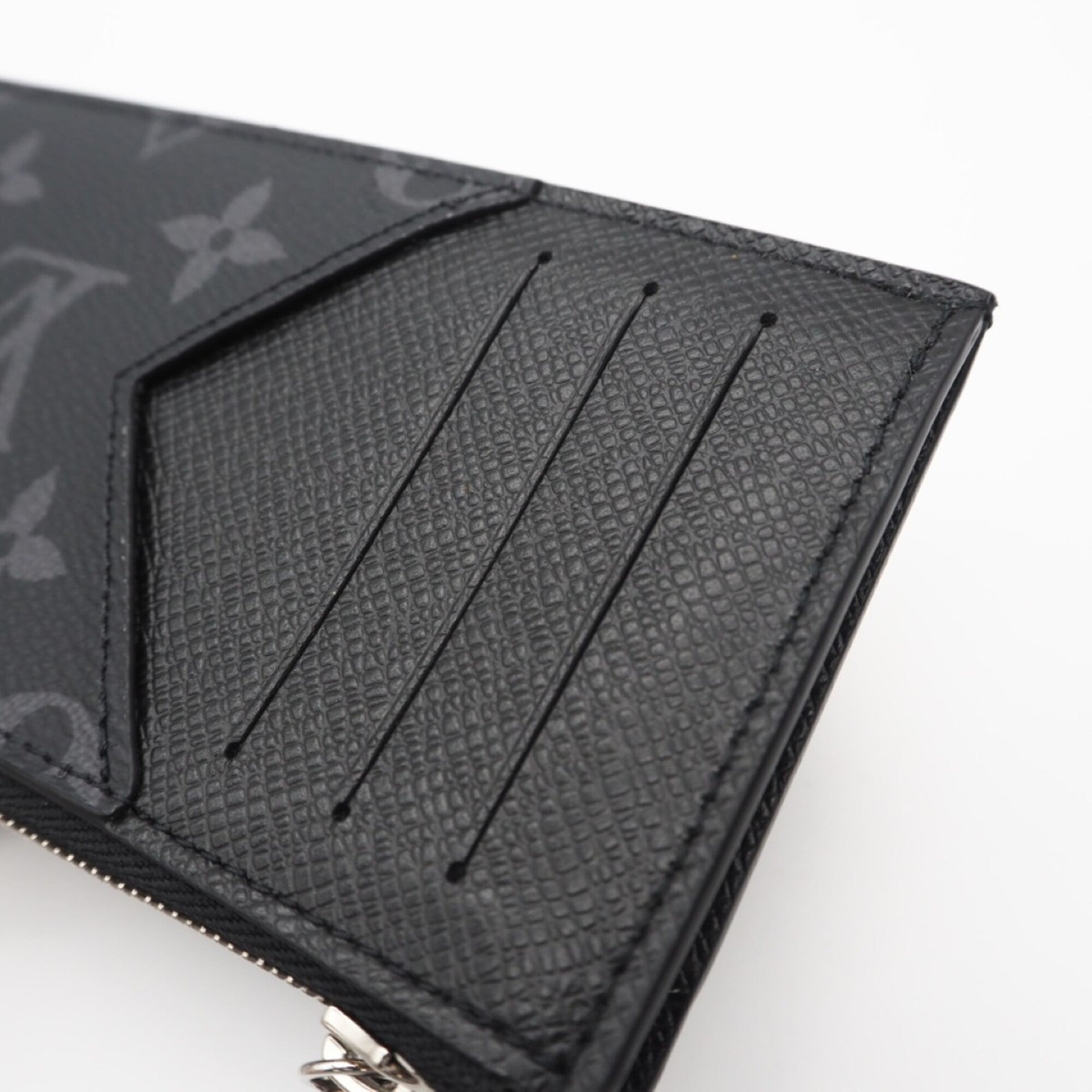 Louis Vuitton Black Gray Monogram Eclipse Monogram Eclipse Coin Purse/Coin Case (Pre-Owned)